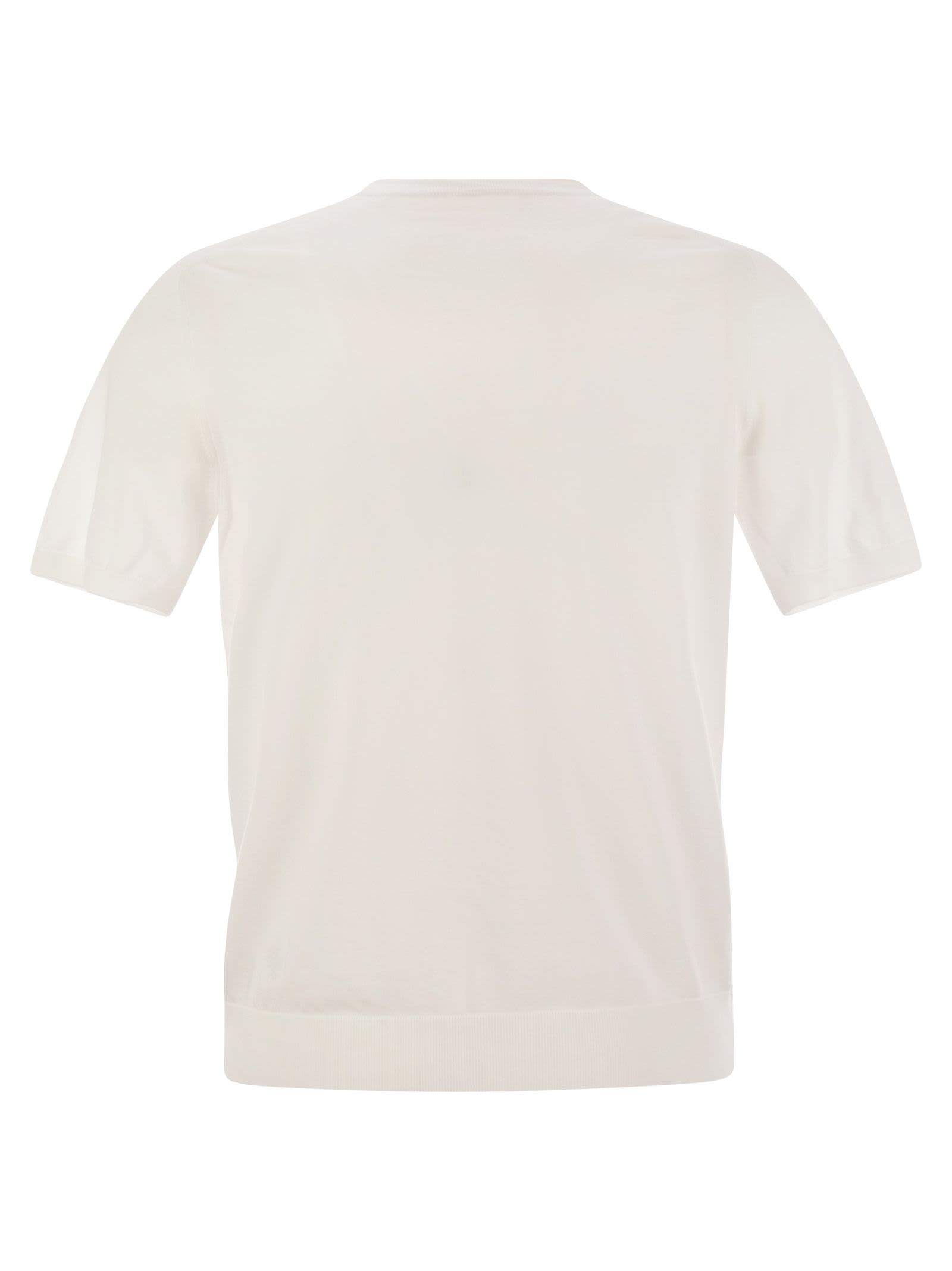 Shop Tagliatore Basic Short-sleeved Cotton T-shirt In White