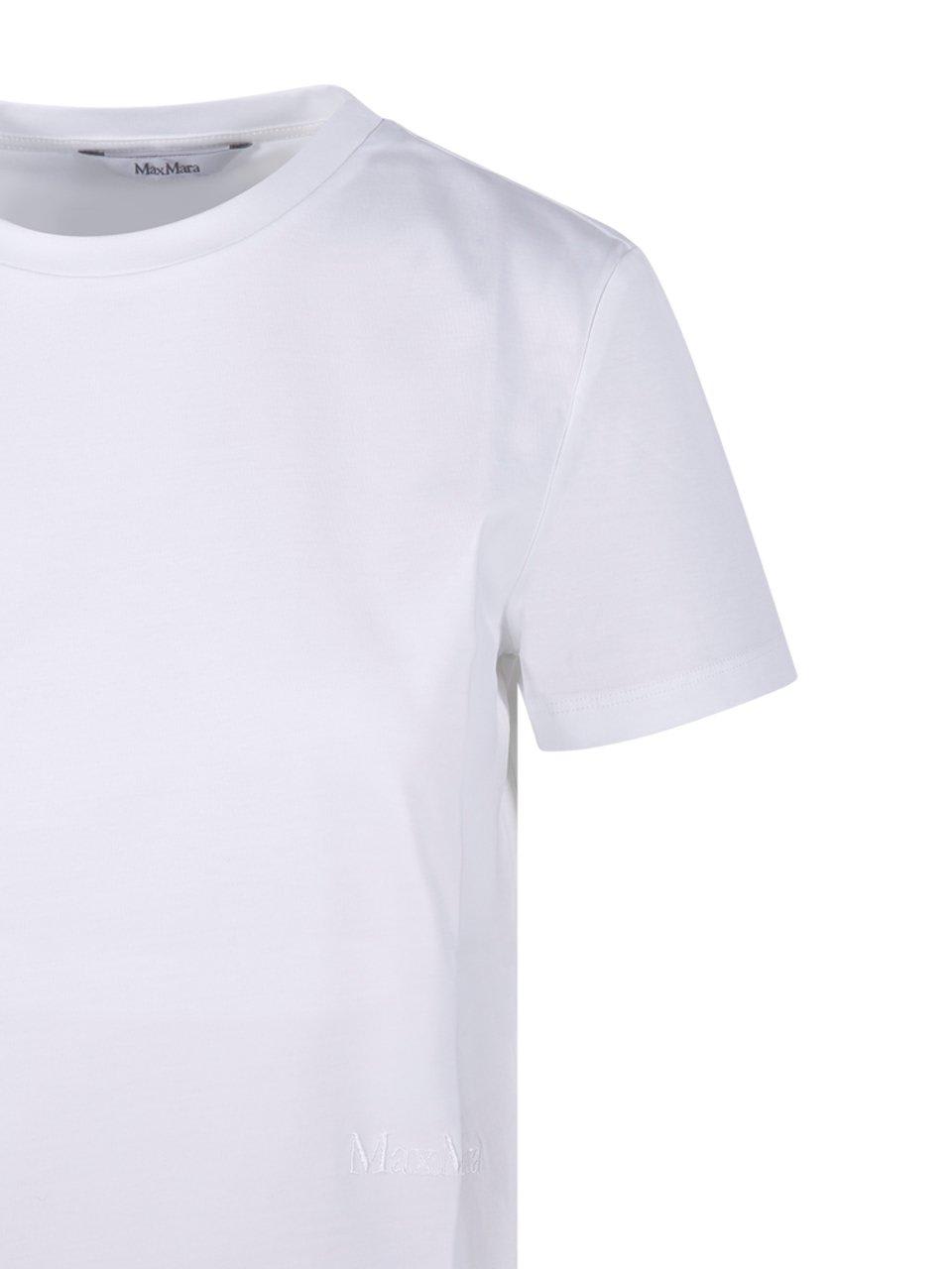 Max Mara Crew Neck Short Sleeves Casual Style Top In White