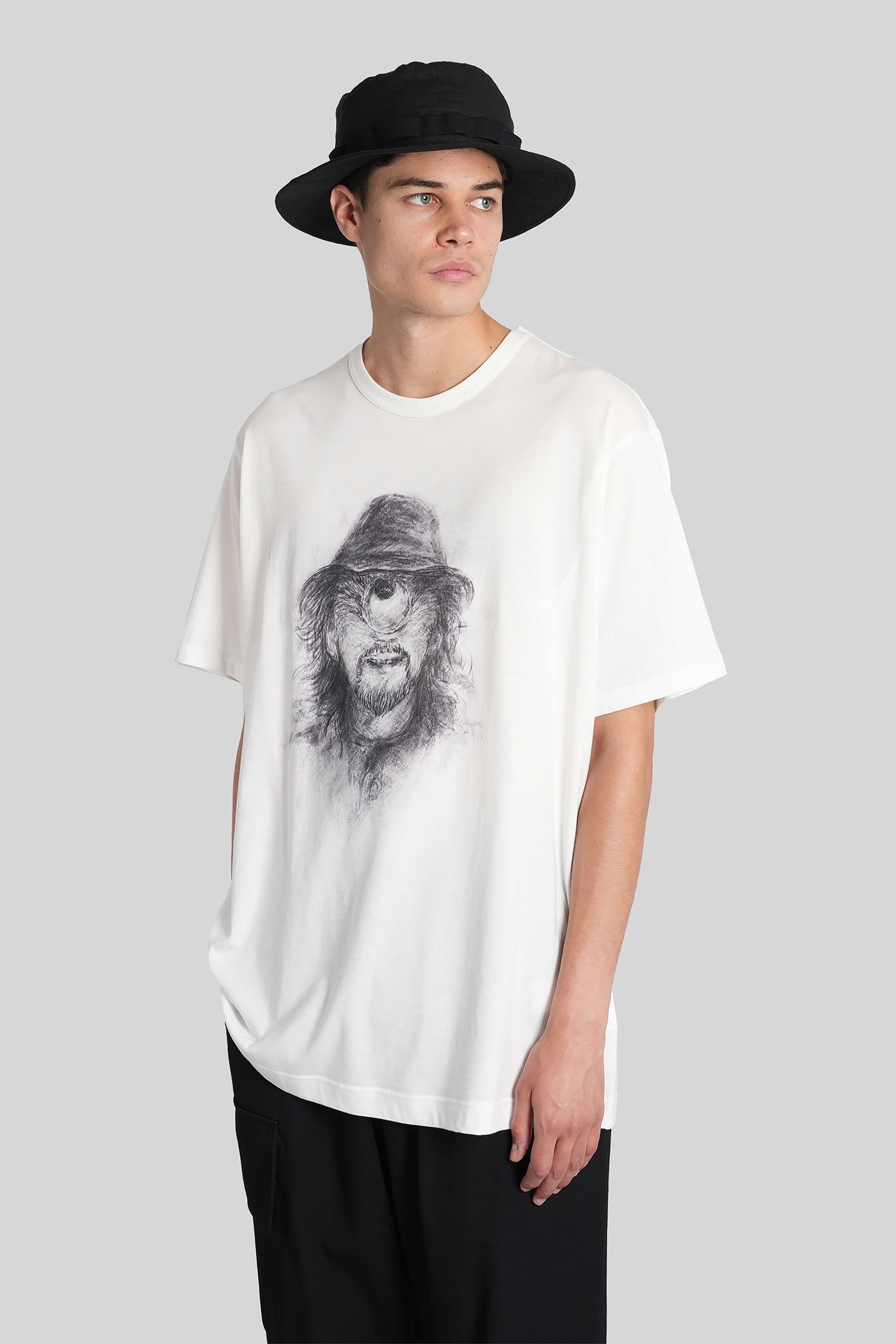 Yohji Yamamoto Sketch-print T-shirt In White