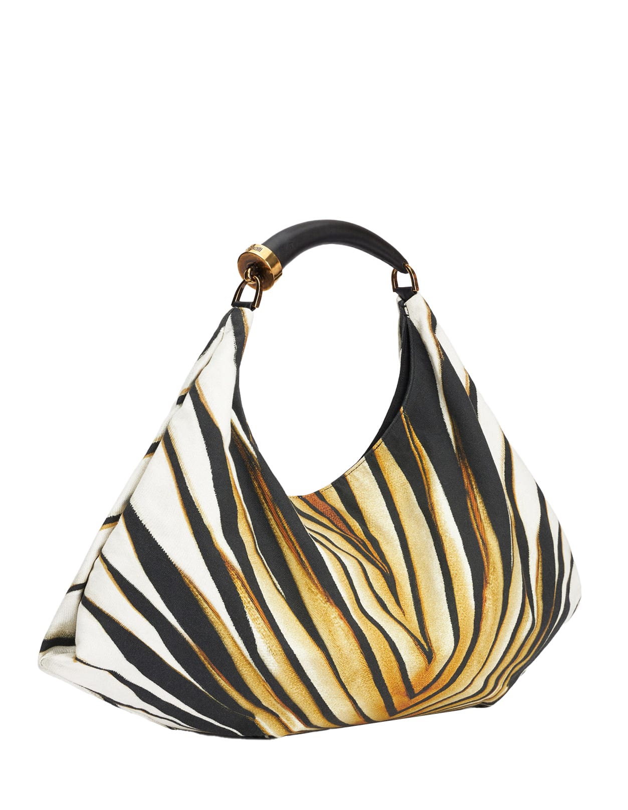 Shop Roberto Cavalli Large Canvas Hand Bag In Multicolour