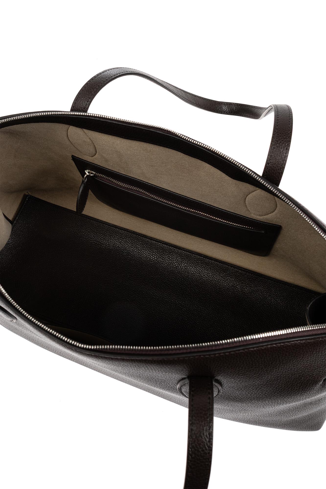 Totême Textured Leather Tote Bag With Zip Closure In Multi