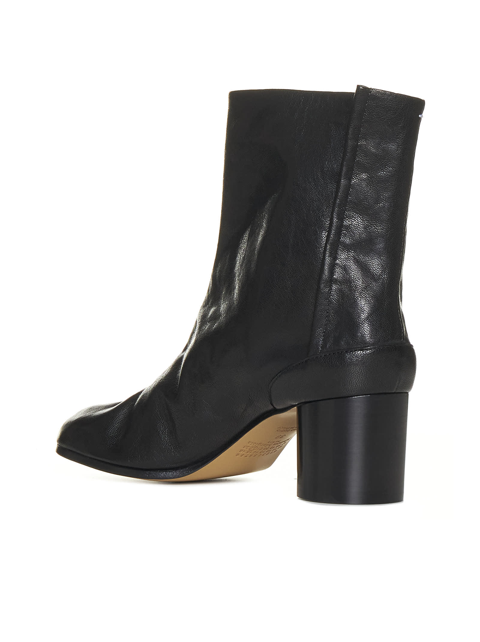 Maison Margiela Tabi Leather Ankle Boots In Black