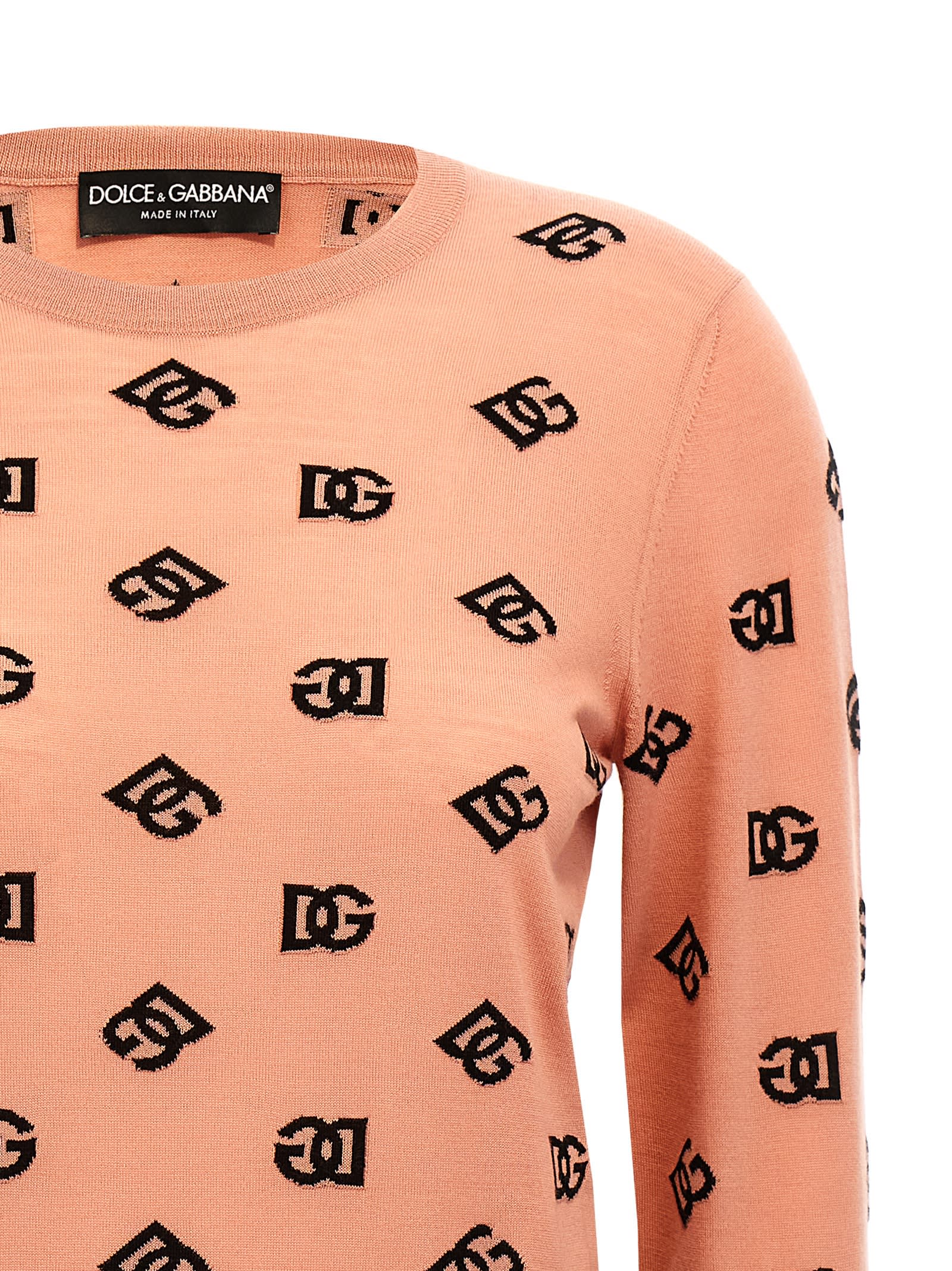 Dolce & Gabbana Logo Sweater Sweaters And Cardigans Pink In Pink