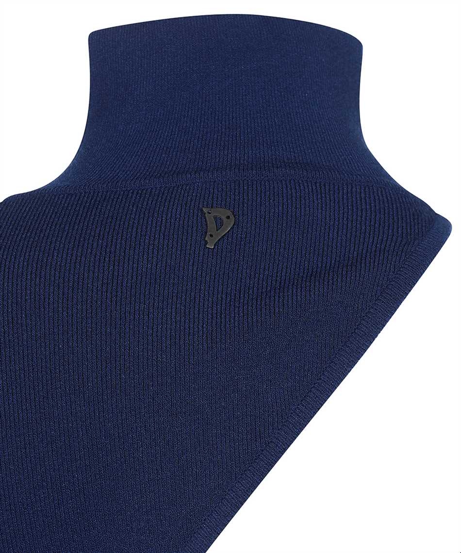 Dondup Knitted Viscosa-blend Top In Blue