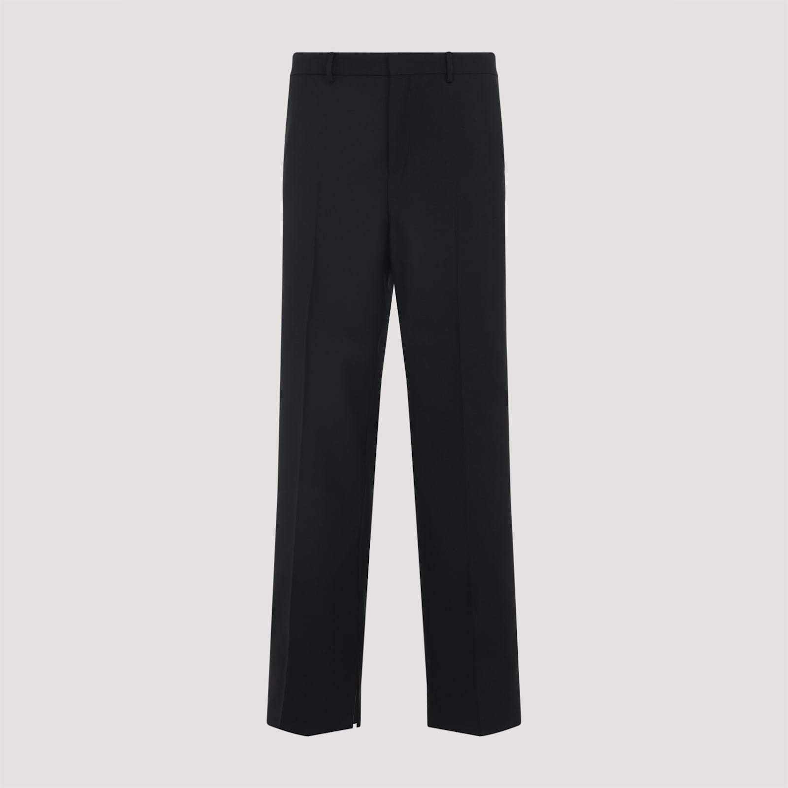 Gucci Straight Leg Formal Trousers With Classic Closure And Stretched Fold In Black