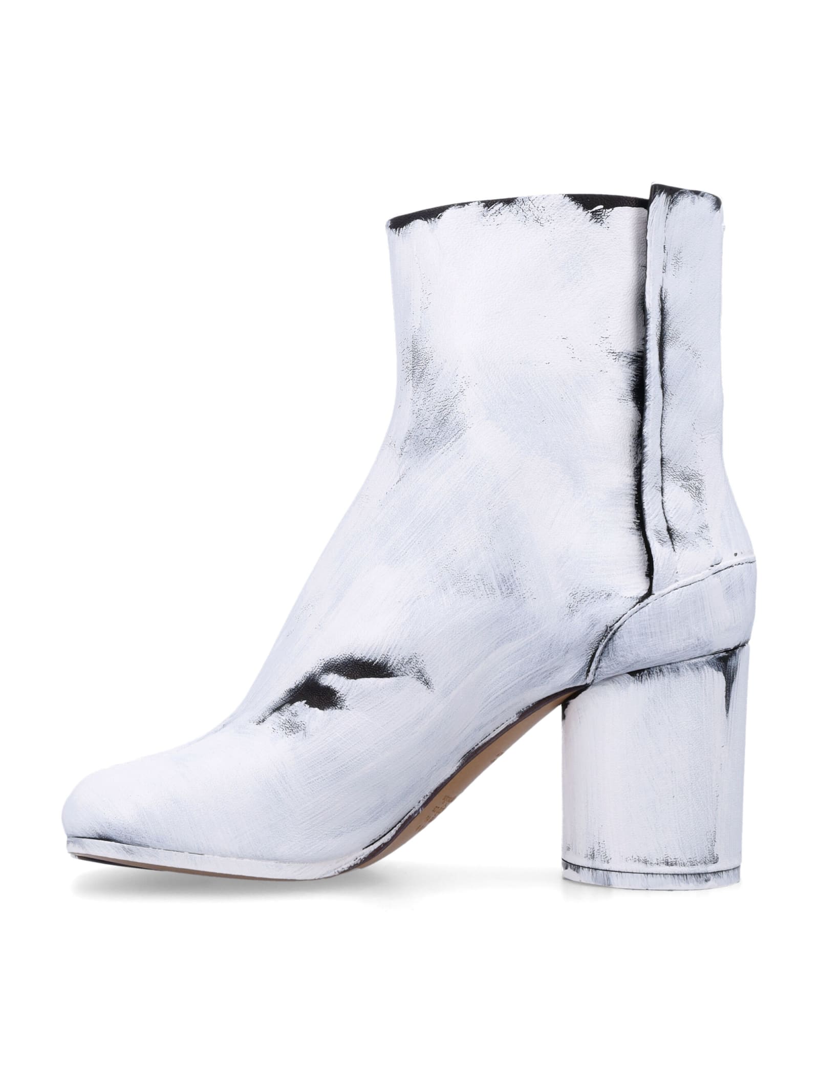 Shop Maison Margiela Tabi Paint Boots In Paint White