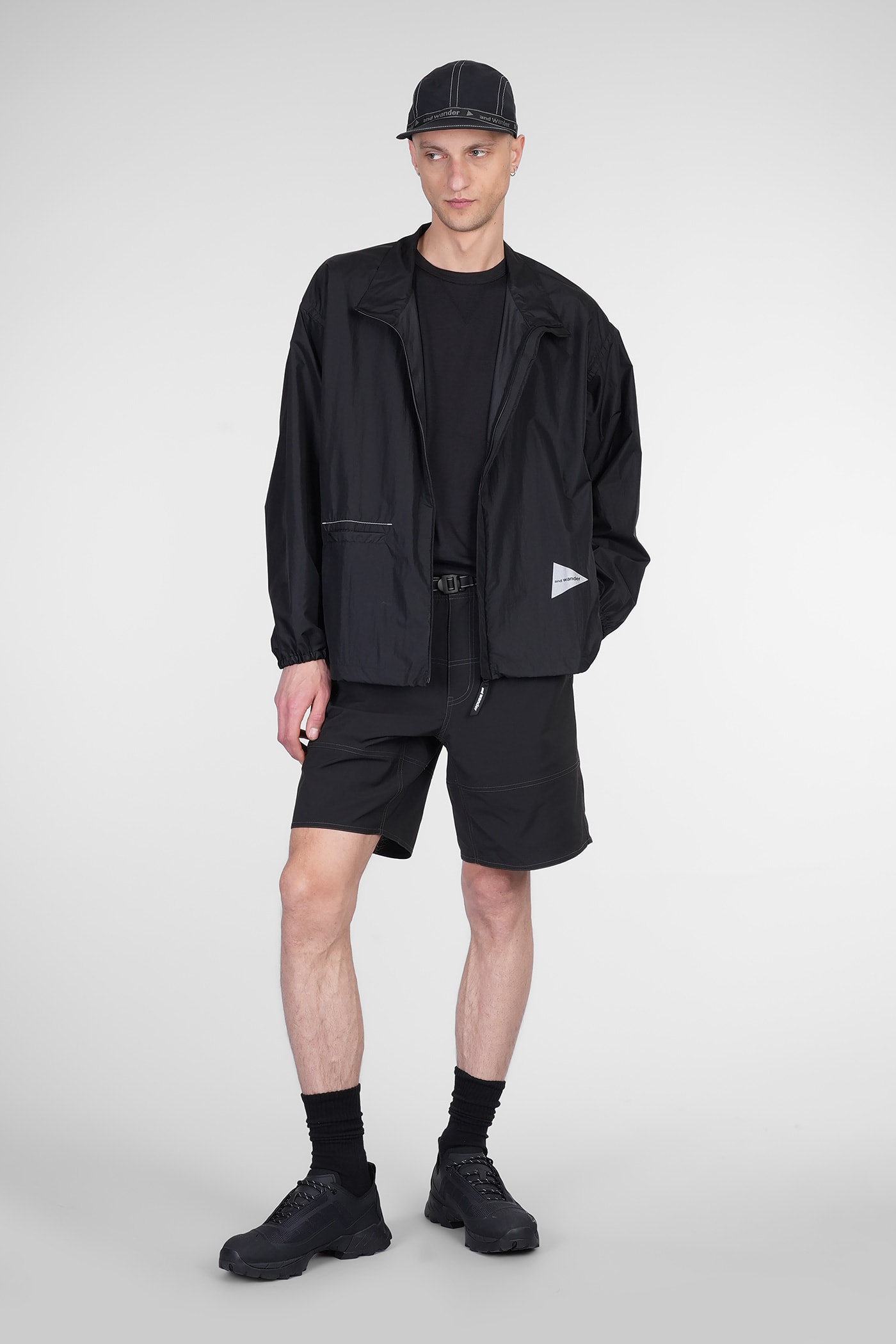 And Wander Shorts In Black Polyester In Black