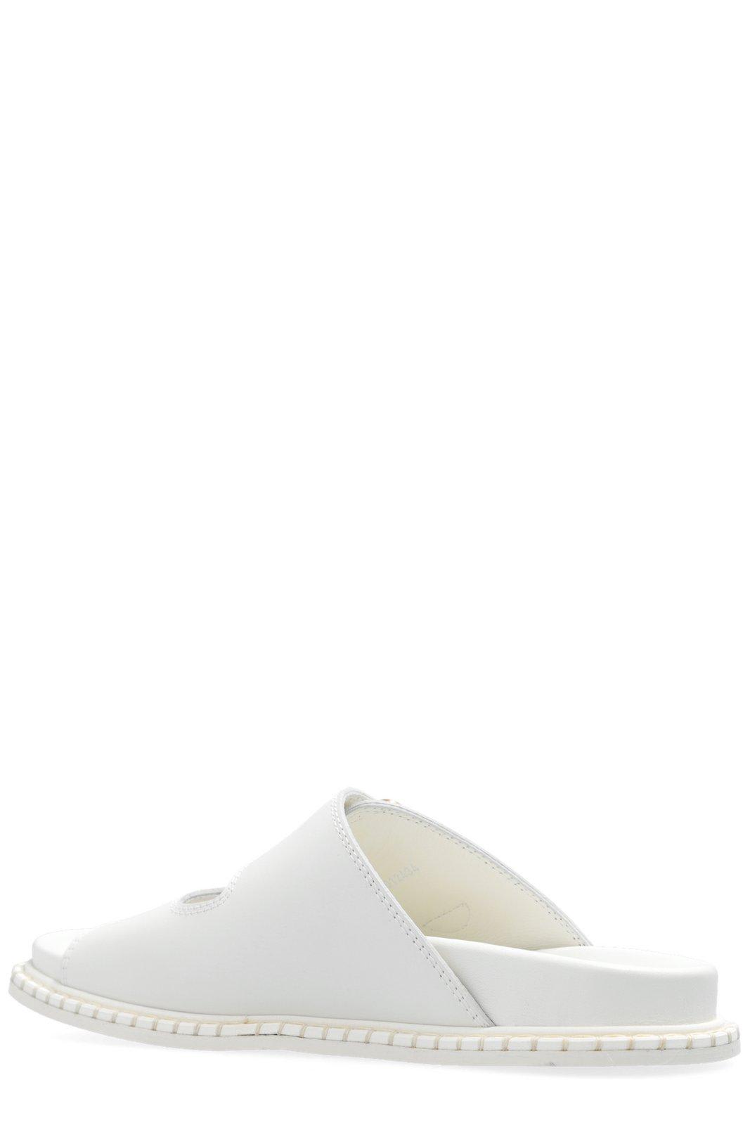 Shop Chloé Rebecca Buckled Sandals In White