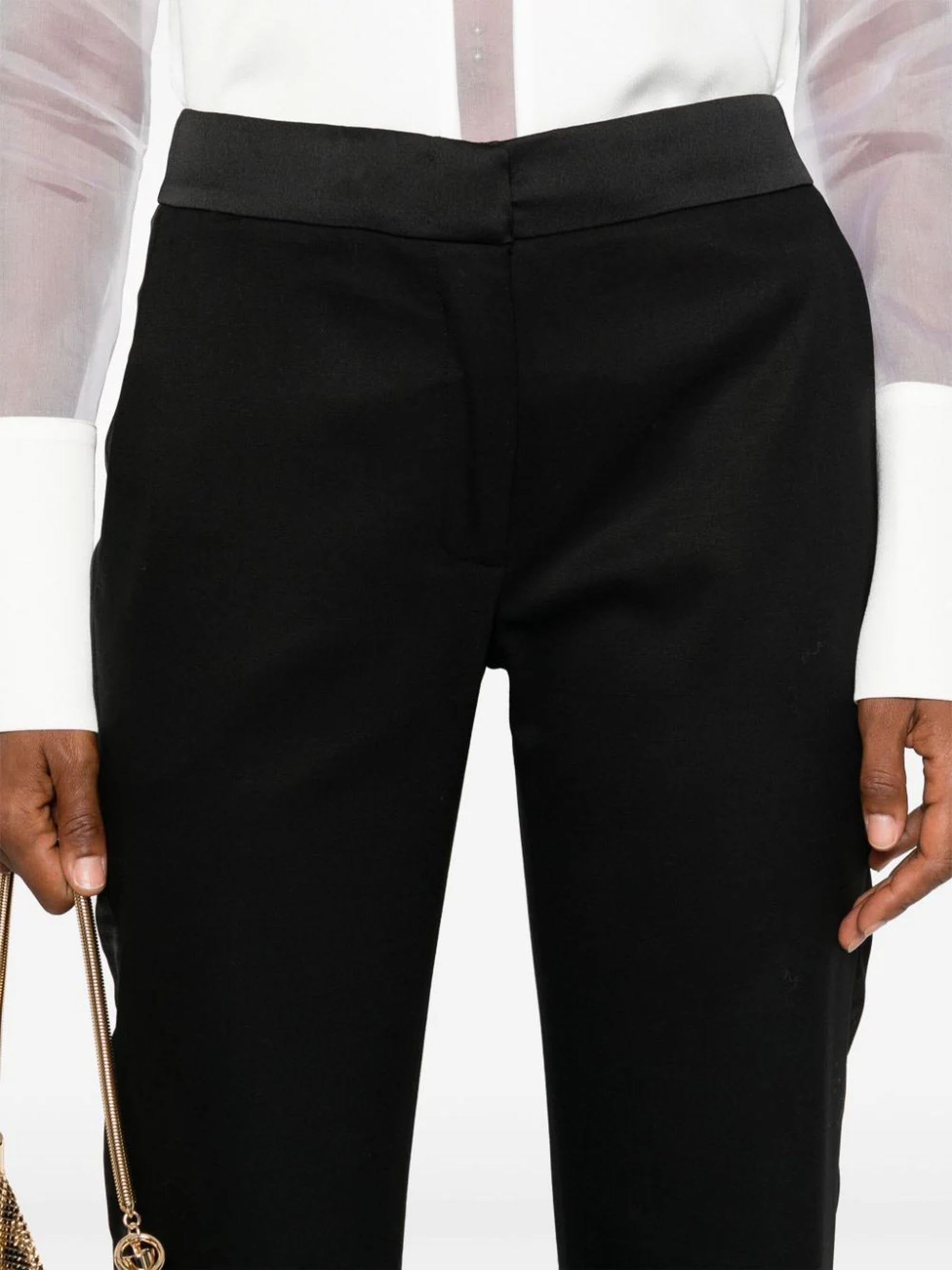 Shop Genny Black Virgin Wool Trousers