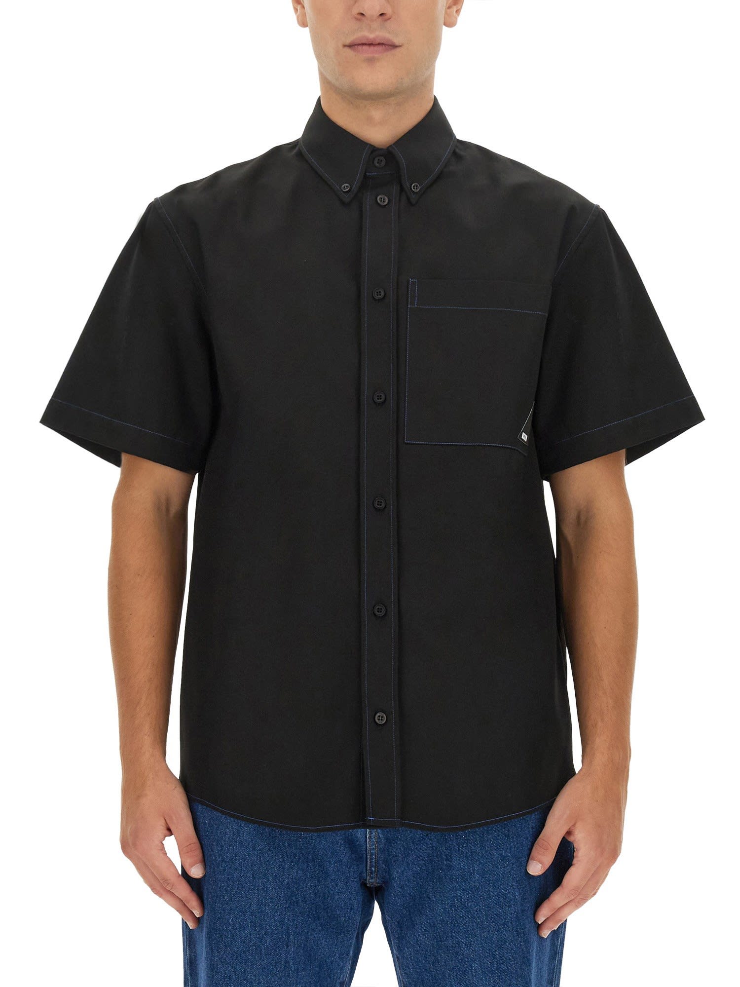 Msgm Cotton Shirt In Black | ModeSens