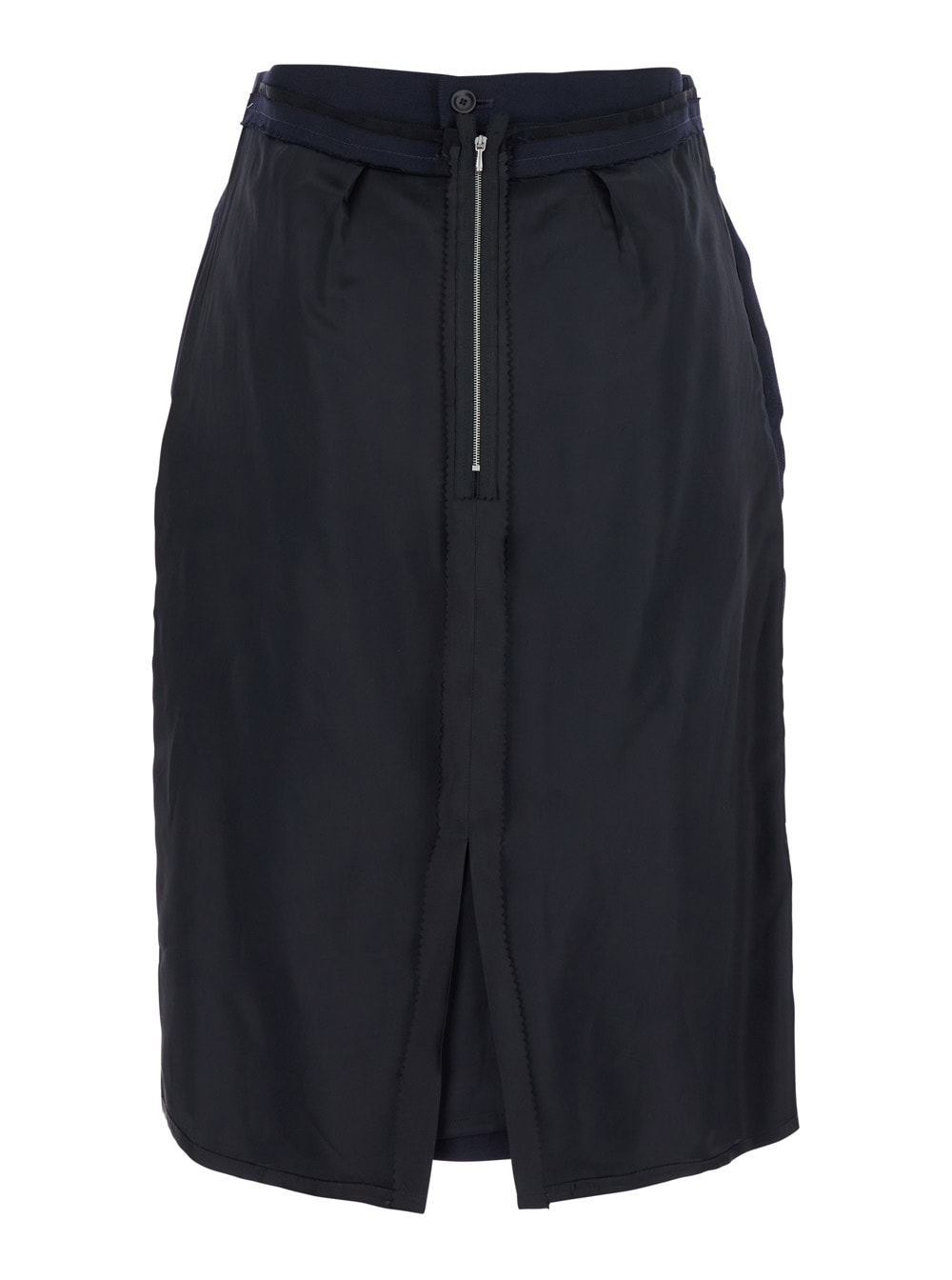 Maison Margiela Navy Cotton Skirt In Blue