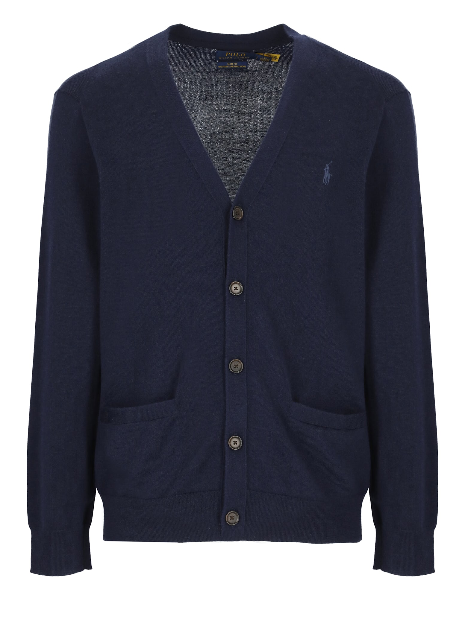 Ralph Lauren Pony Cardigan In Blue