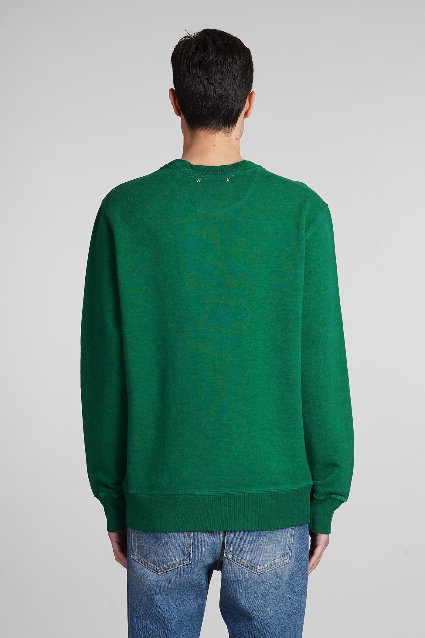 Shop Golden Goose Archibald Sweatshirt In Green Cotton