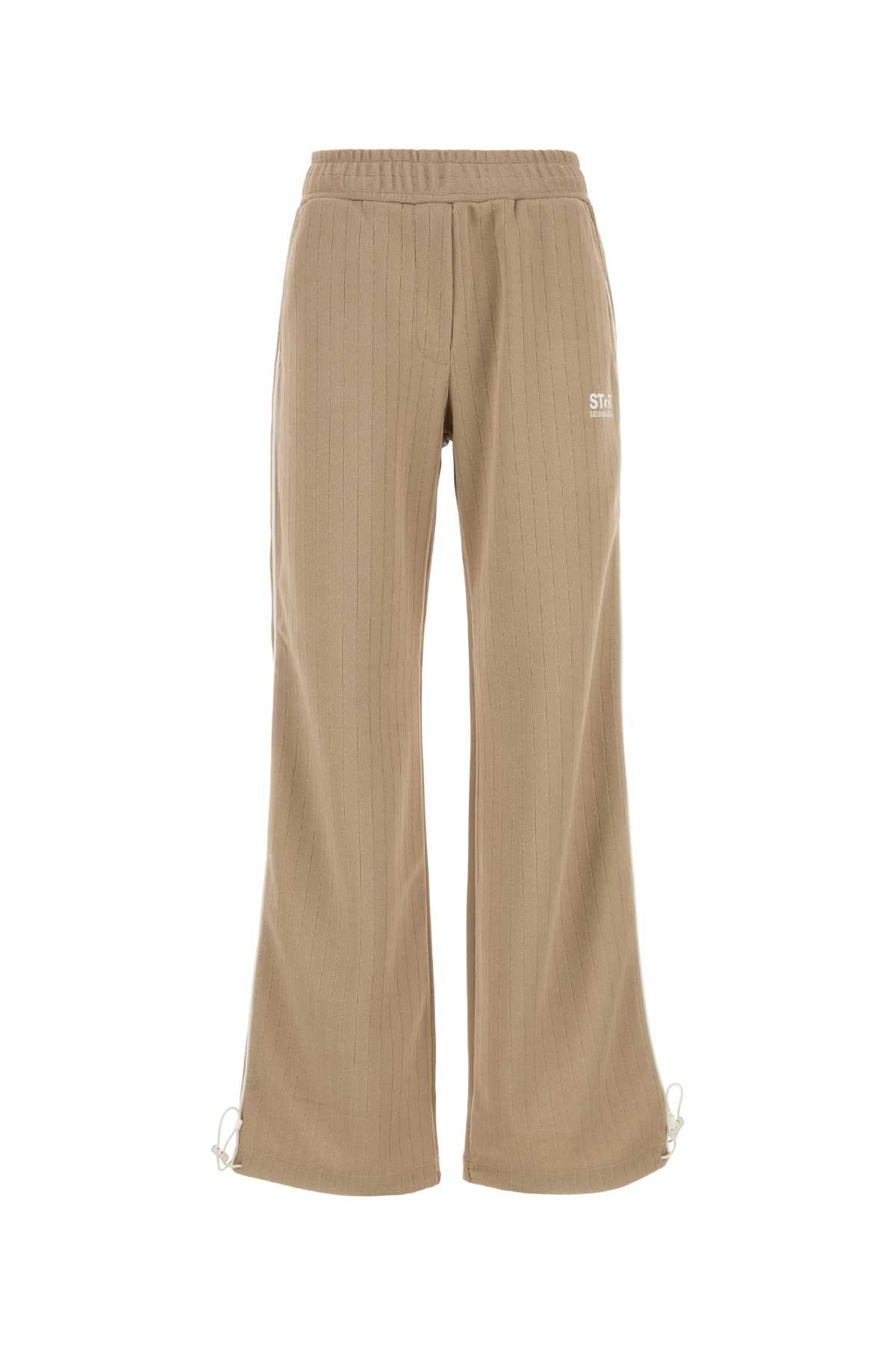 Shop Golden Goose Beige Polyester Joggers In Palekhakipapyrus