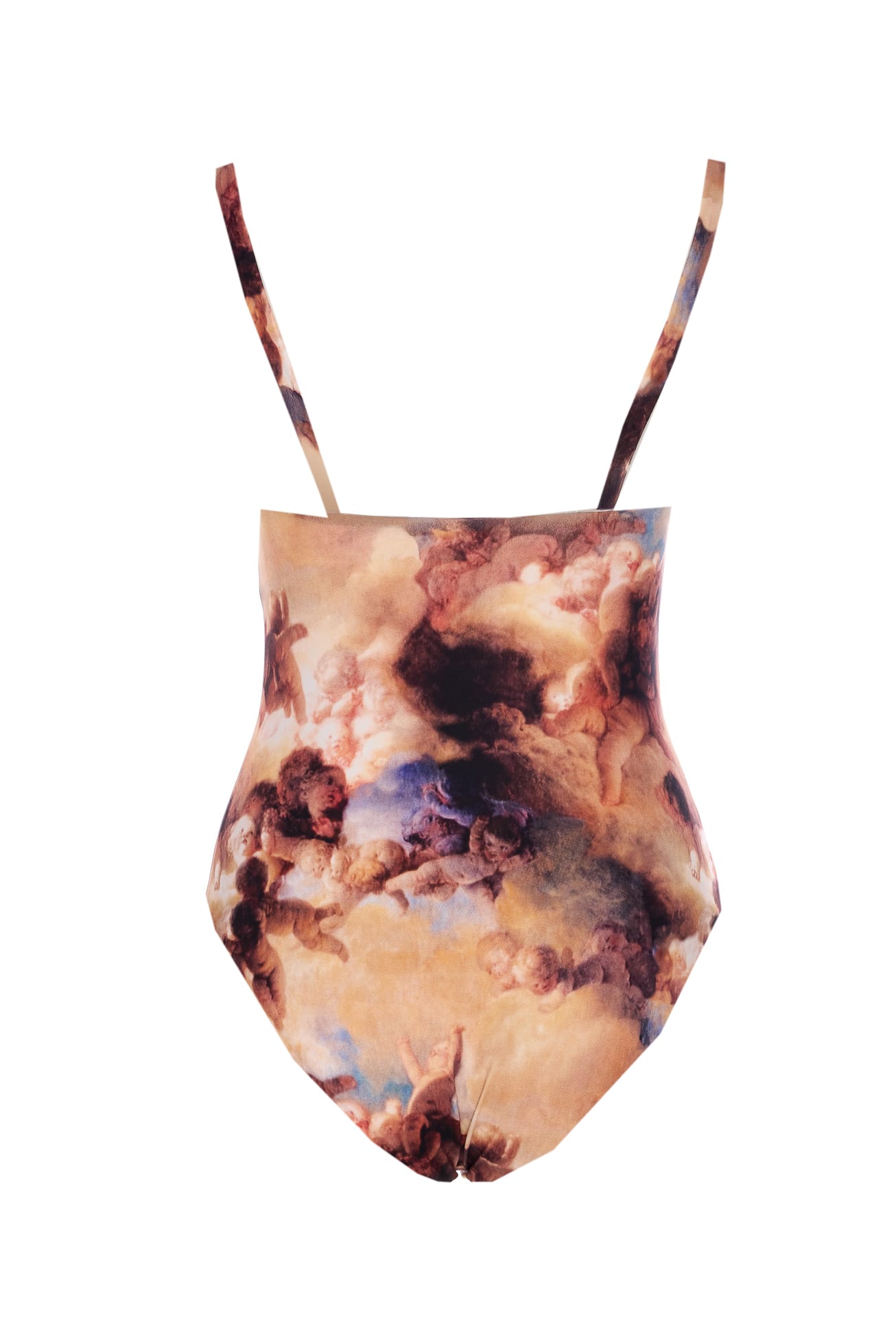 Shop Vivienne Westwood Cherubs Straight Swimsuit In Beige