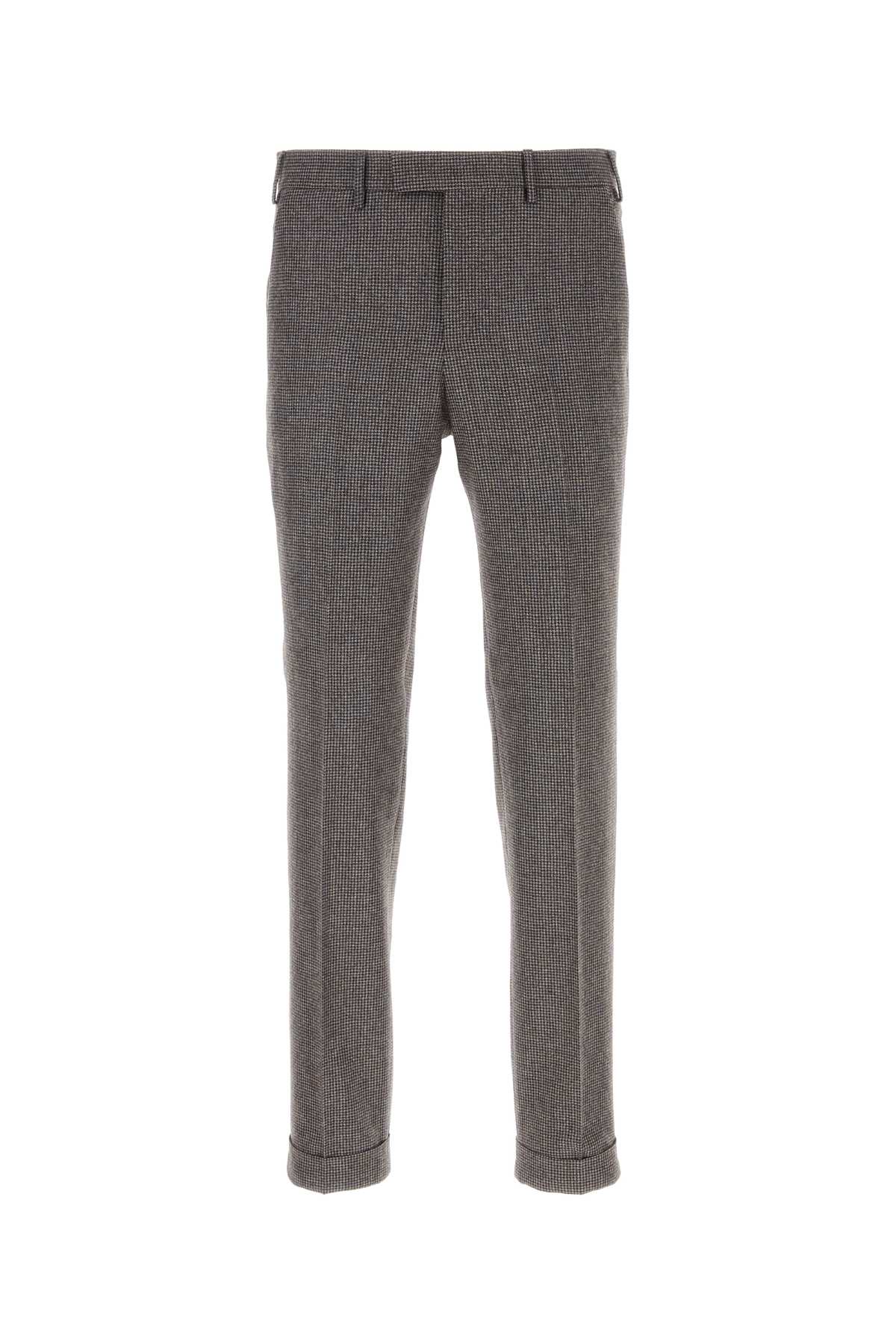 Shop Pt Torino Embroidered Houndstooth Pant In Grigiomedio