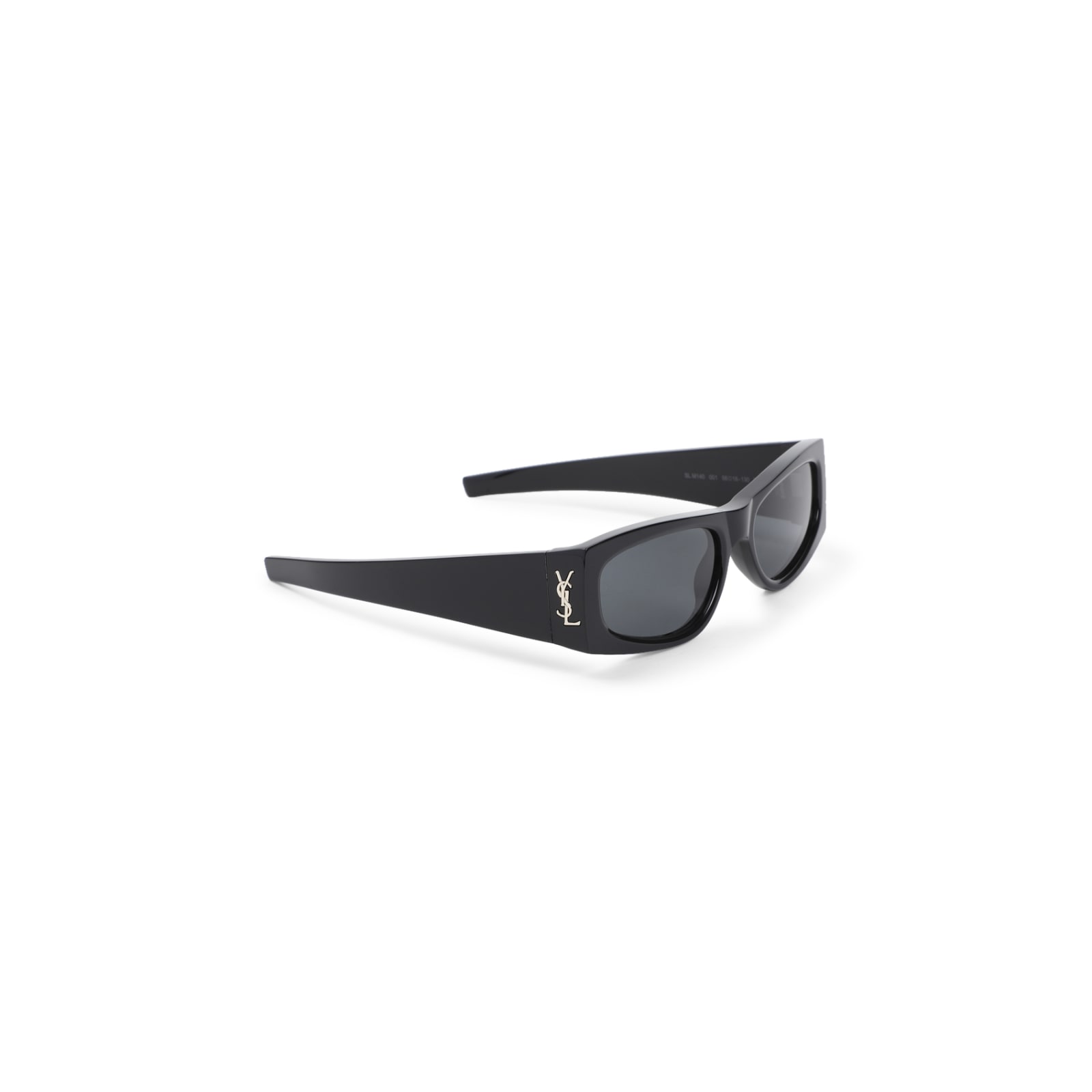 Saint Laurent Black Oval Shield Sunglasses In Black