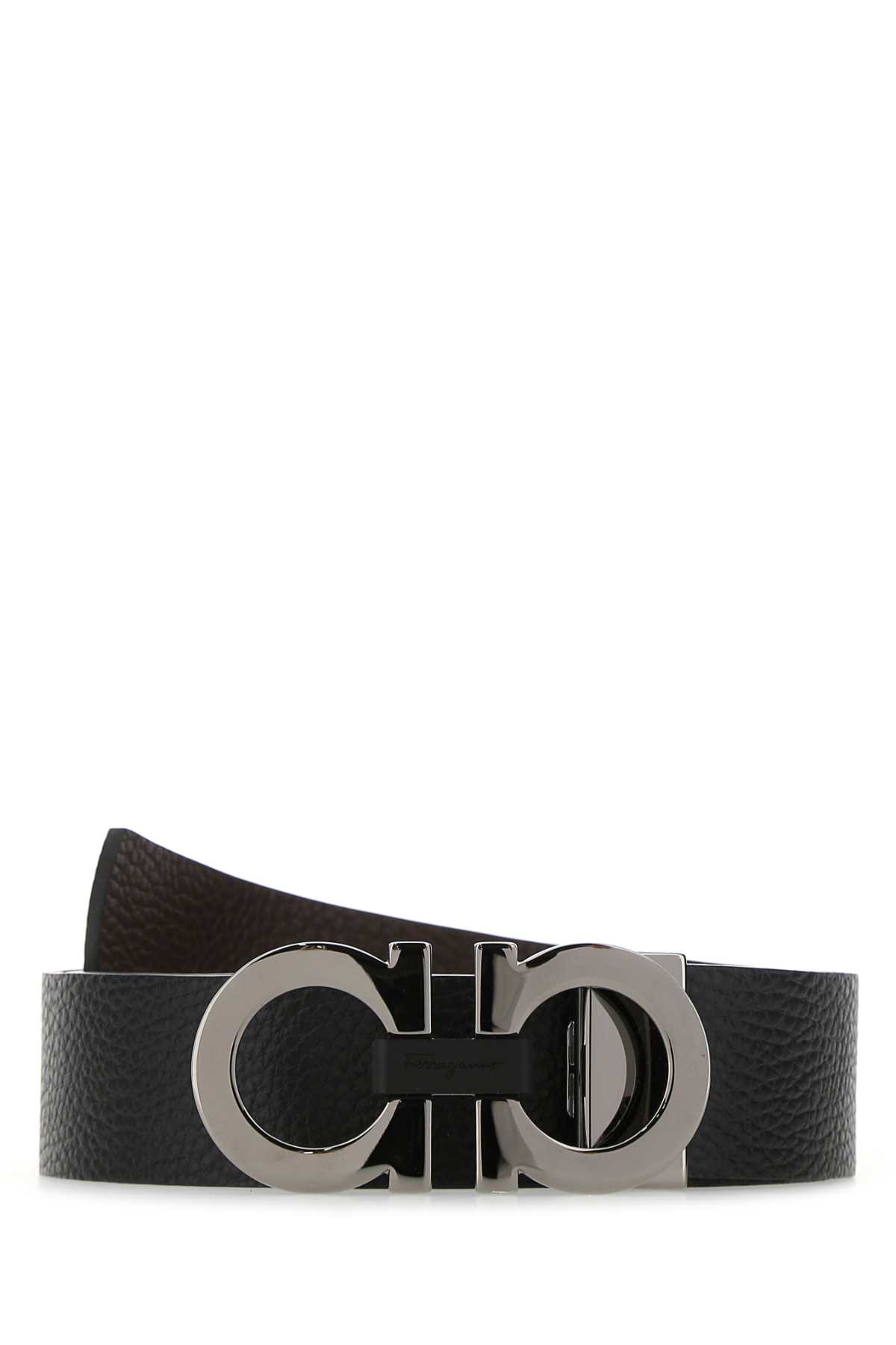 Black Leather Reversible Belt