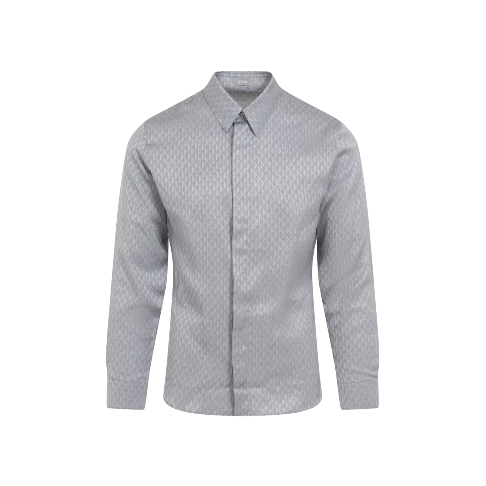 Shop Dior Silk Long Sleeves Shirt In Gris