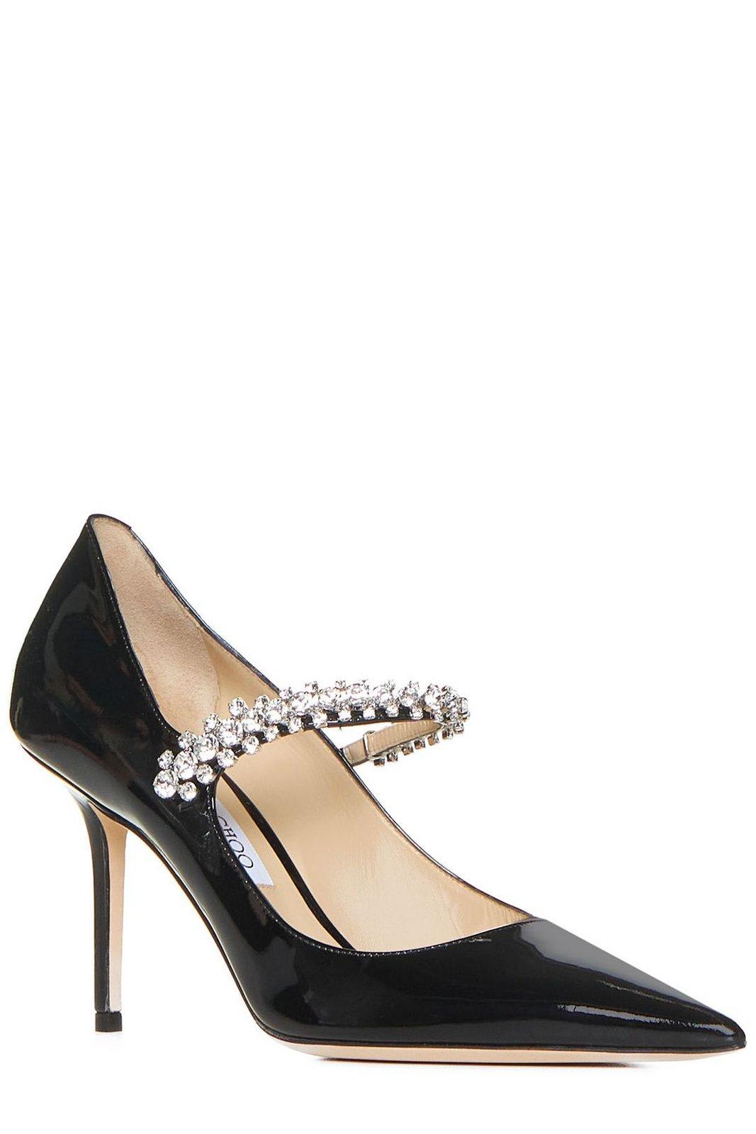 Shop Jimmy Choo Embellished Pointed-toe Pumps In Black