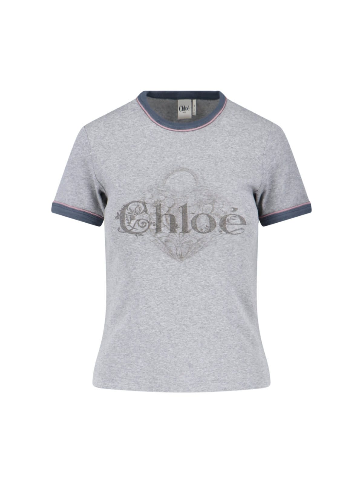 Chloé Baby Fit Logo T-shirt In Cotton Jersey In Gray