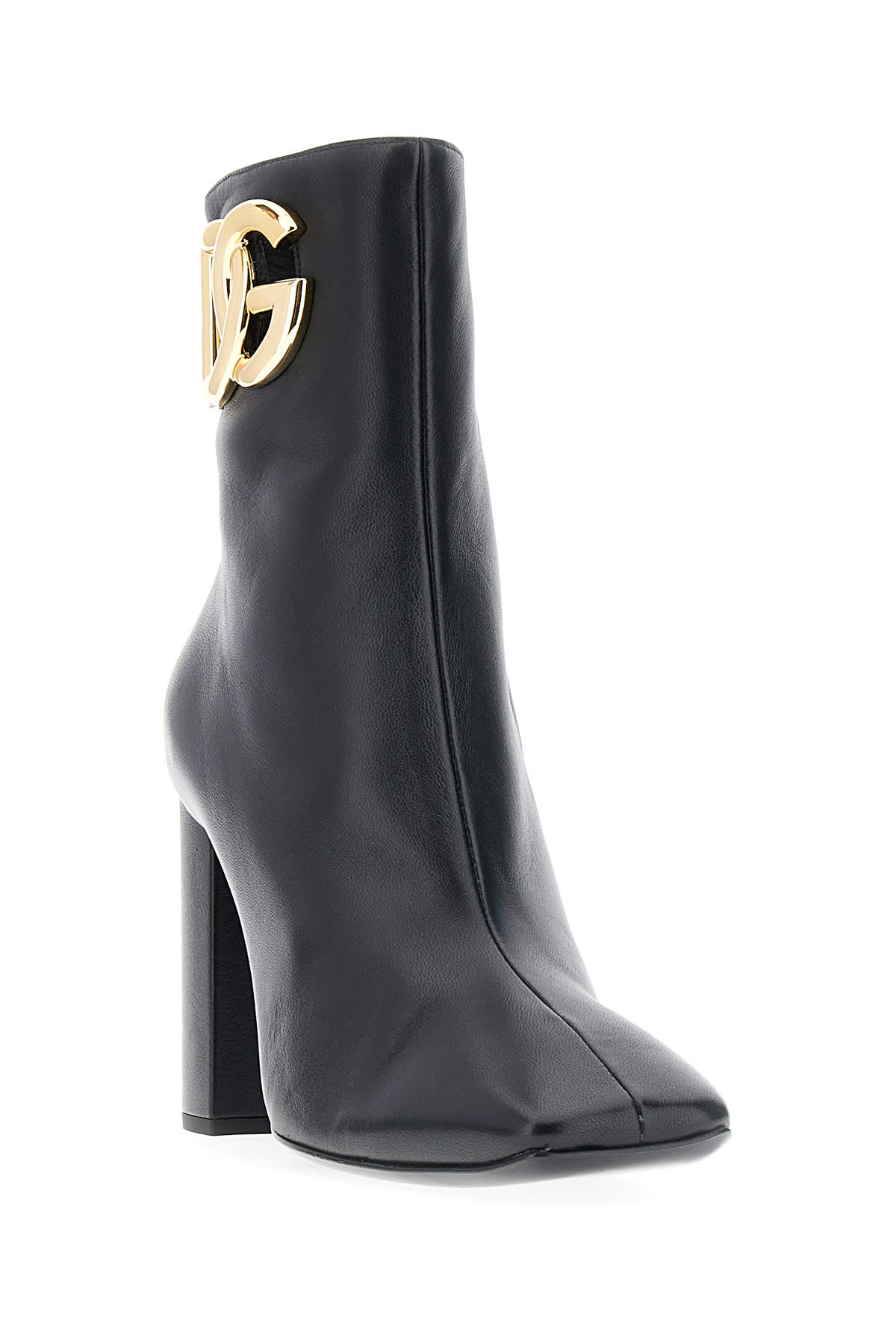 Shop Dolce & Gabbana Black Nappa Leather Jackie 90 Ankle Boots In 80999