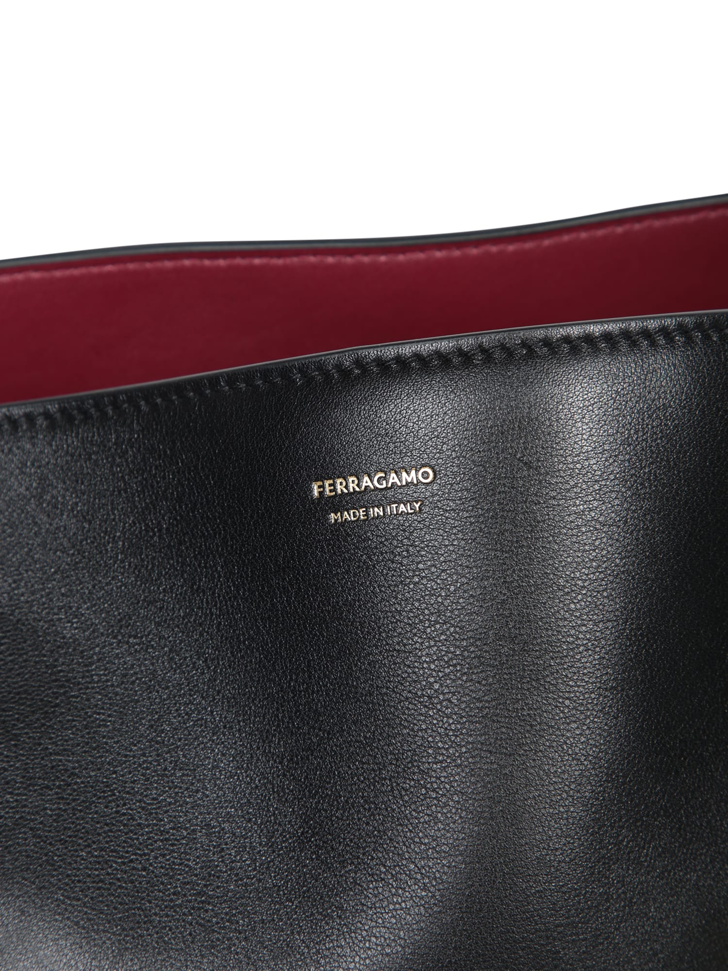 Ferragamo Hug Soft Black Bag In Black