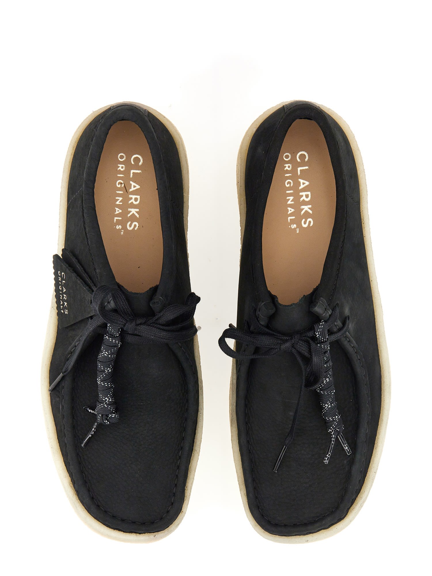 Shop Clarks Wallabee Lace-up Shoe In Black Nabuk