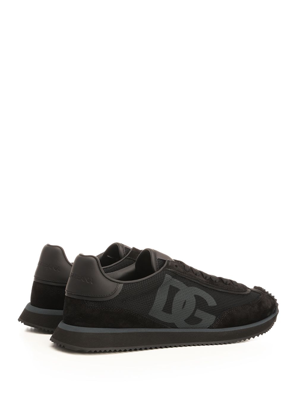 Dolce & Gabbana Dg Cushion Leather Blend Sneaker In Black