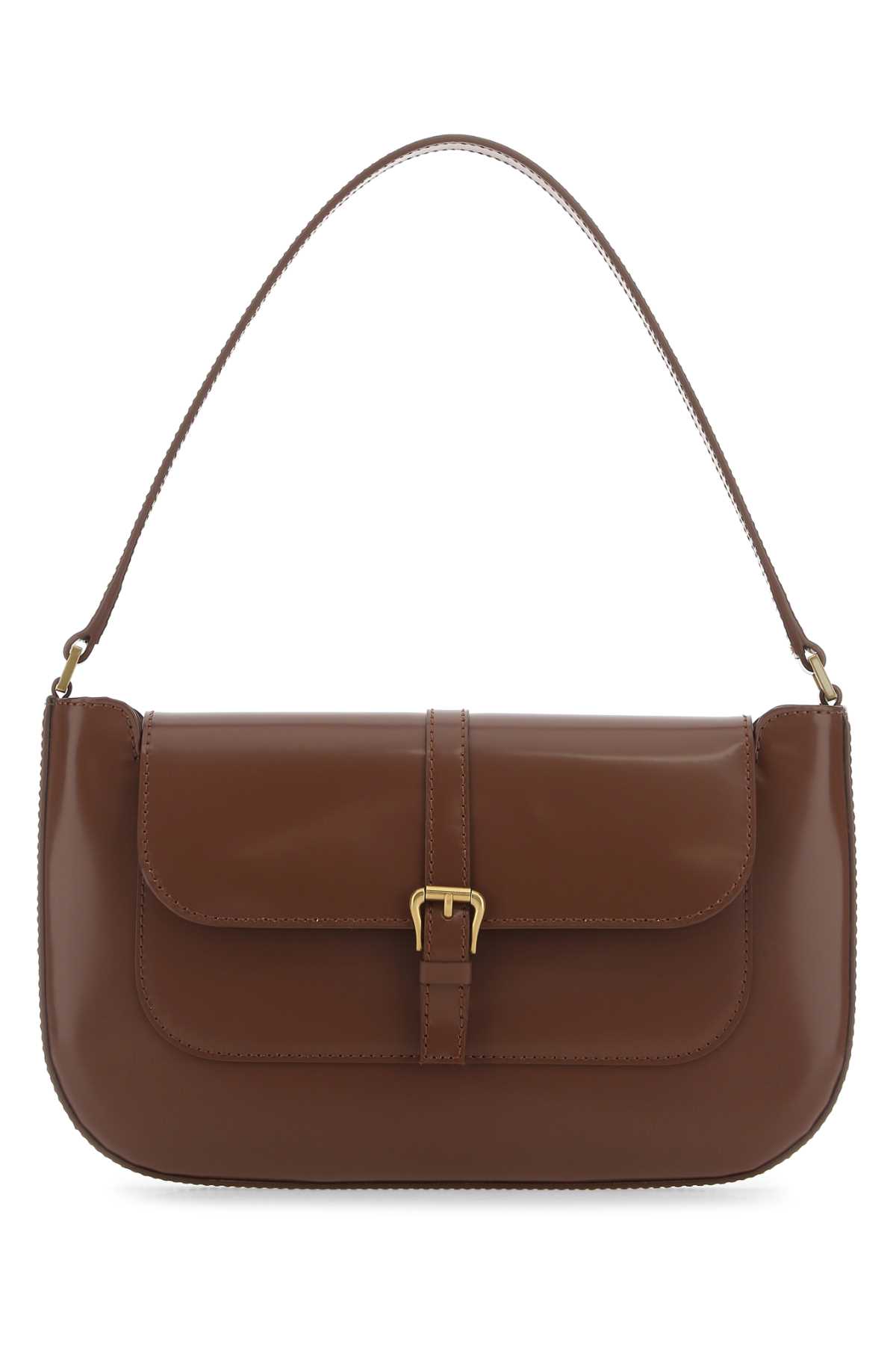 By Far Brown Leather Miranda Shoulder Bag