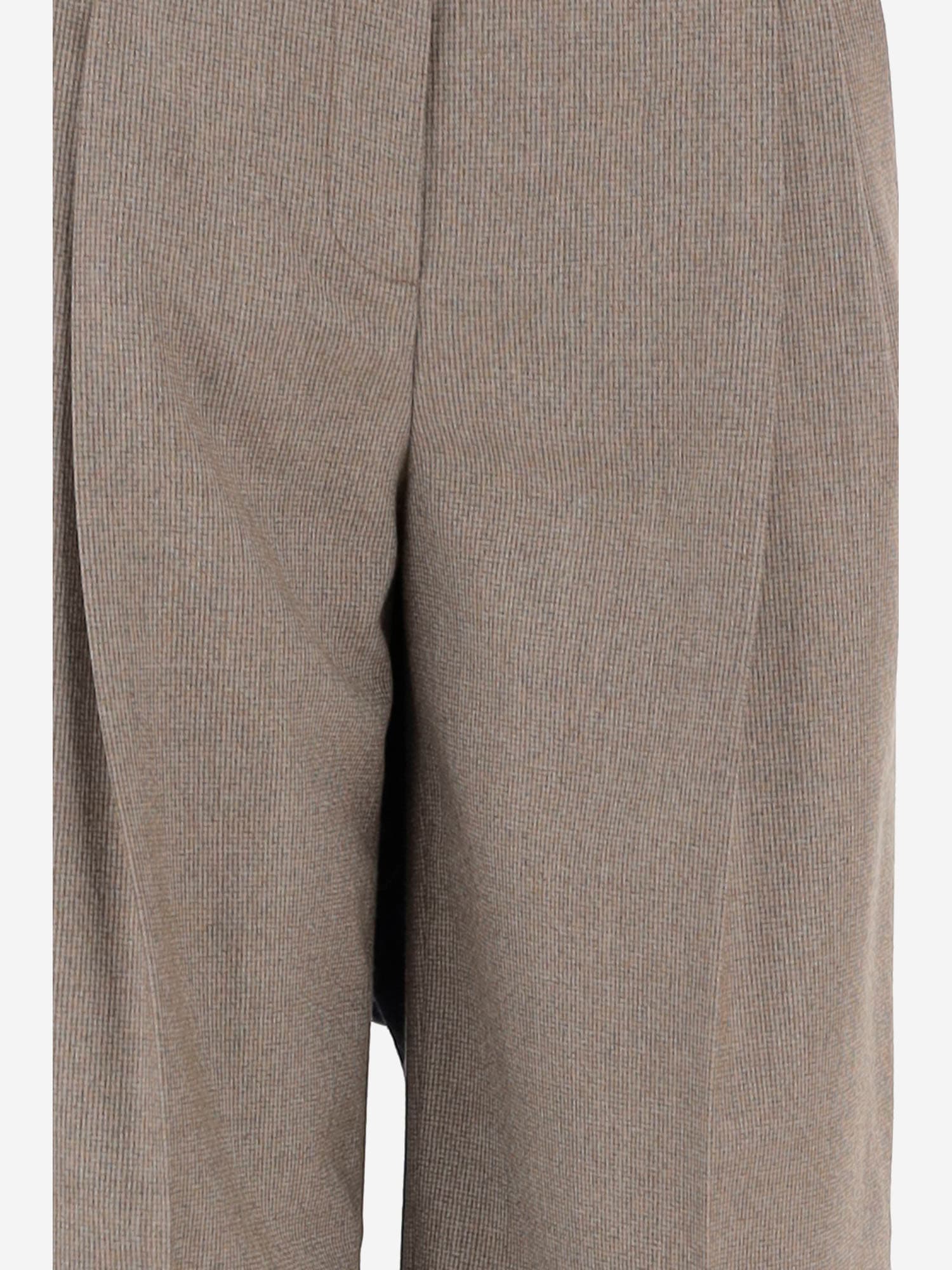 Ql2 Mafalda Wool Straight-leg Pants In Brown