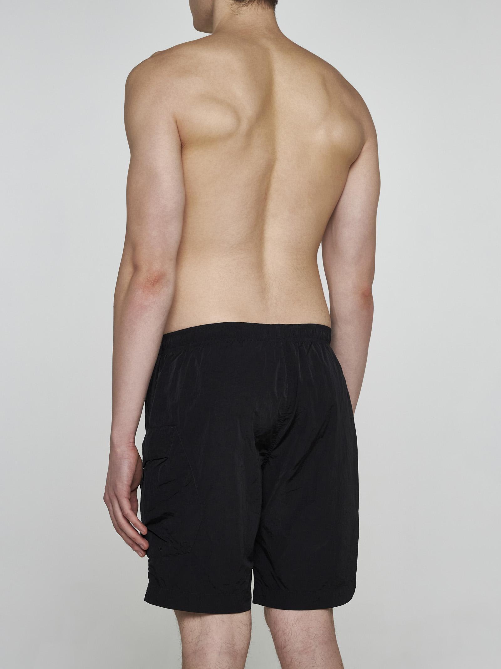 Shop C.p. Company Eco-chrome-r Nylon Swim Shorts In Black