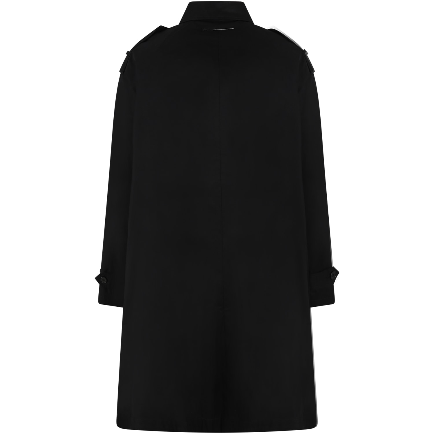 Shop Mm6 Maison Margiela Black Coat For Girl