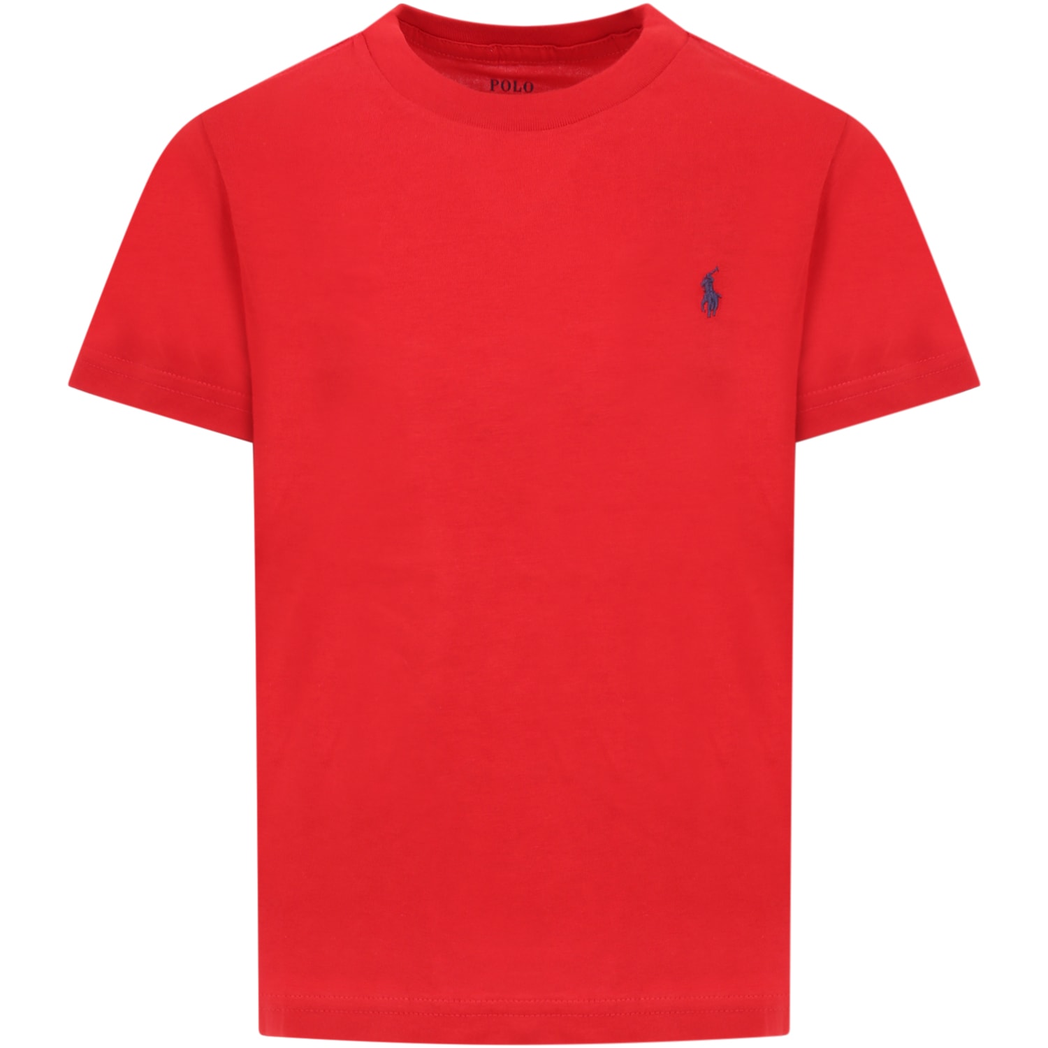 Ralph Lauren Red T-shirt For Kids With Pony Logo