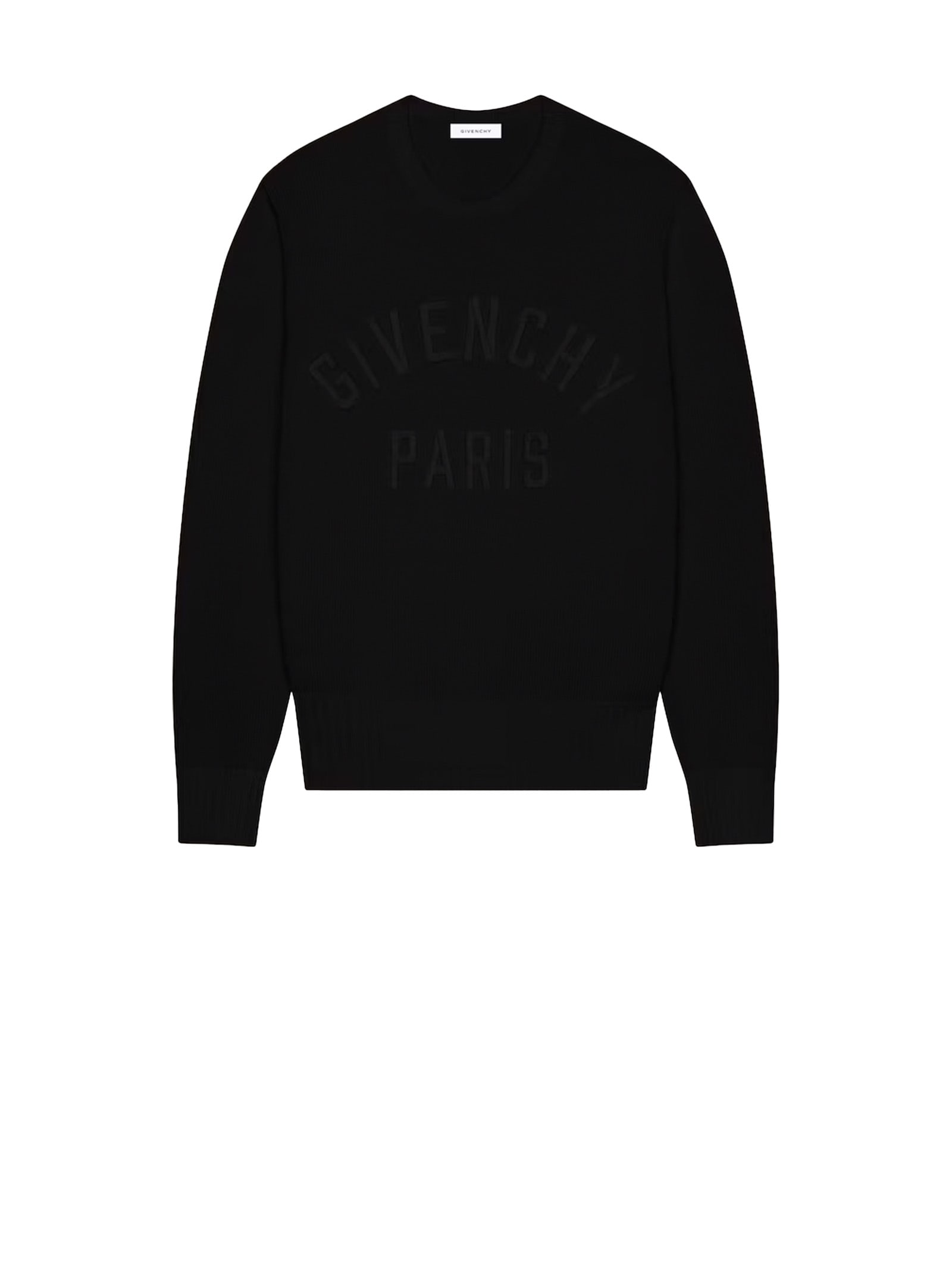 Givenchy Mens Black Logo-embroidered Crewneck Knitted Cotton Jumper Xl In Black