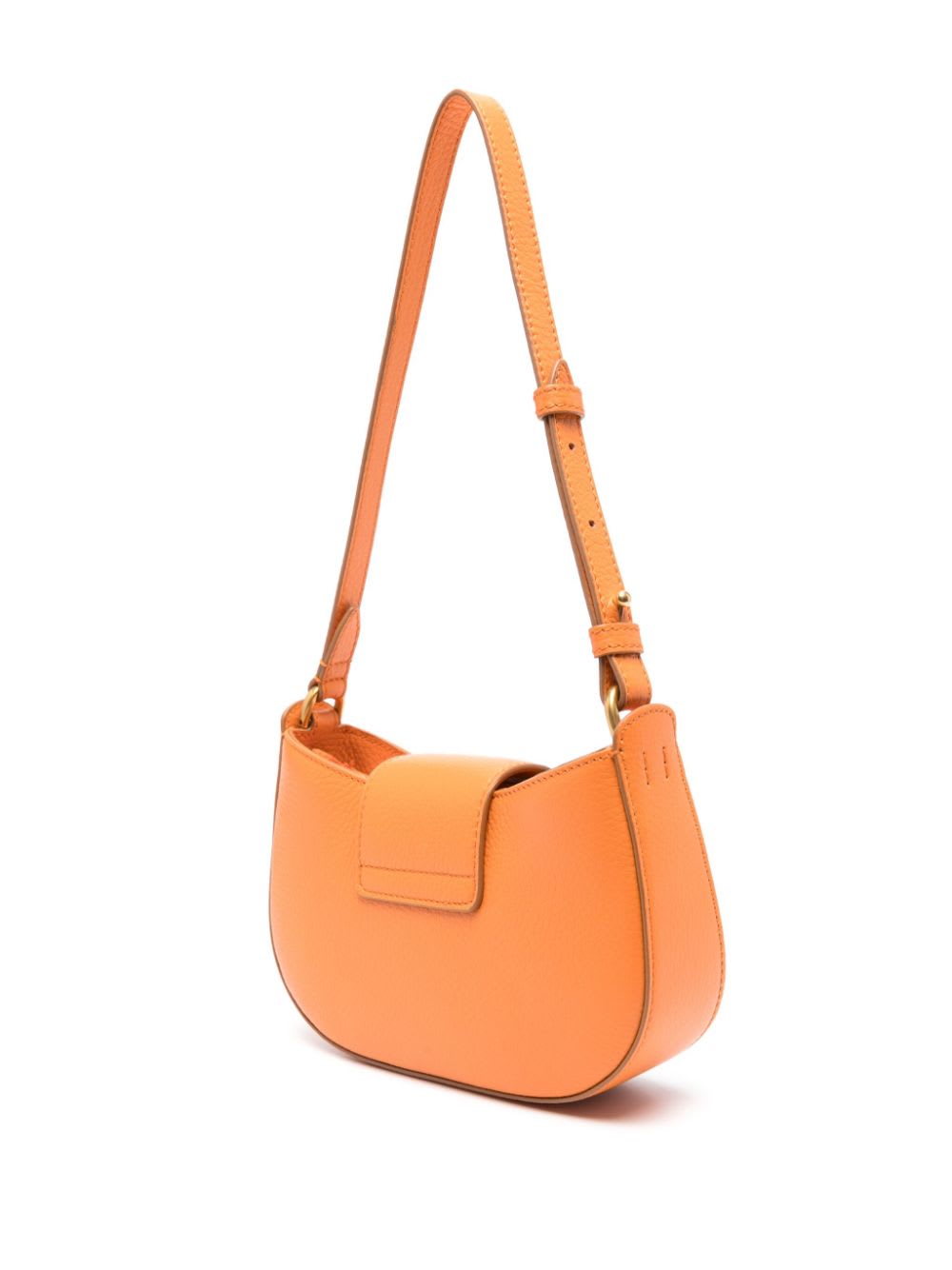 Hogan Leather Shoulder Bag With H Buckle Detail In Orange