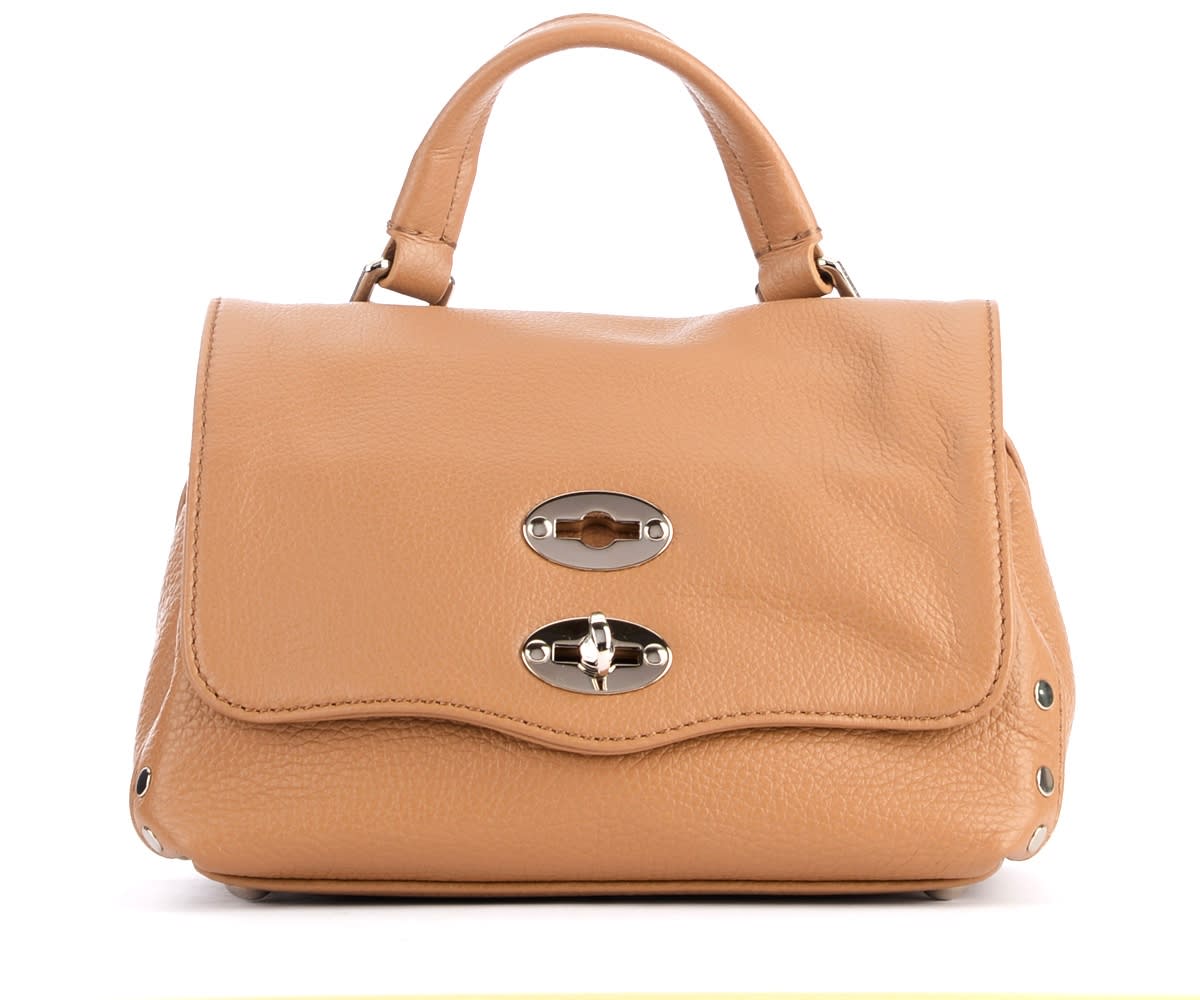 Zanellato Postina Daily Baby Bag In Cappuccino-colored Grained Leather