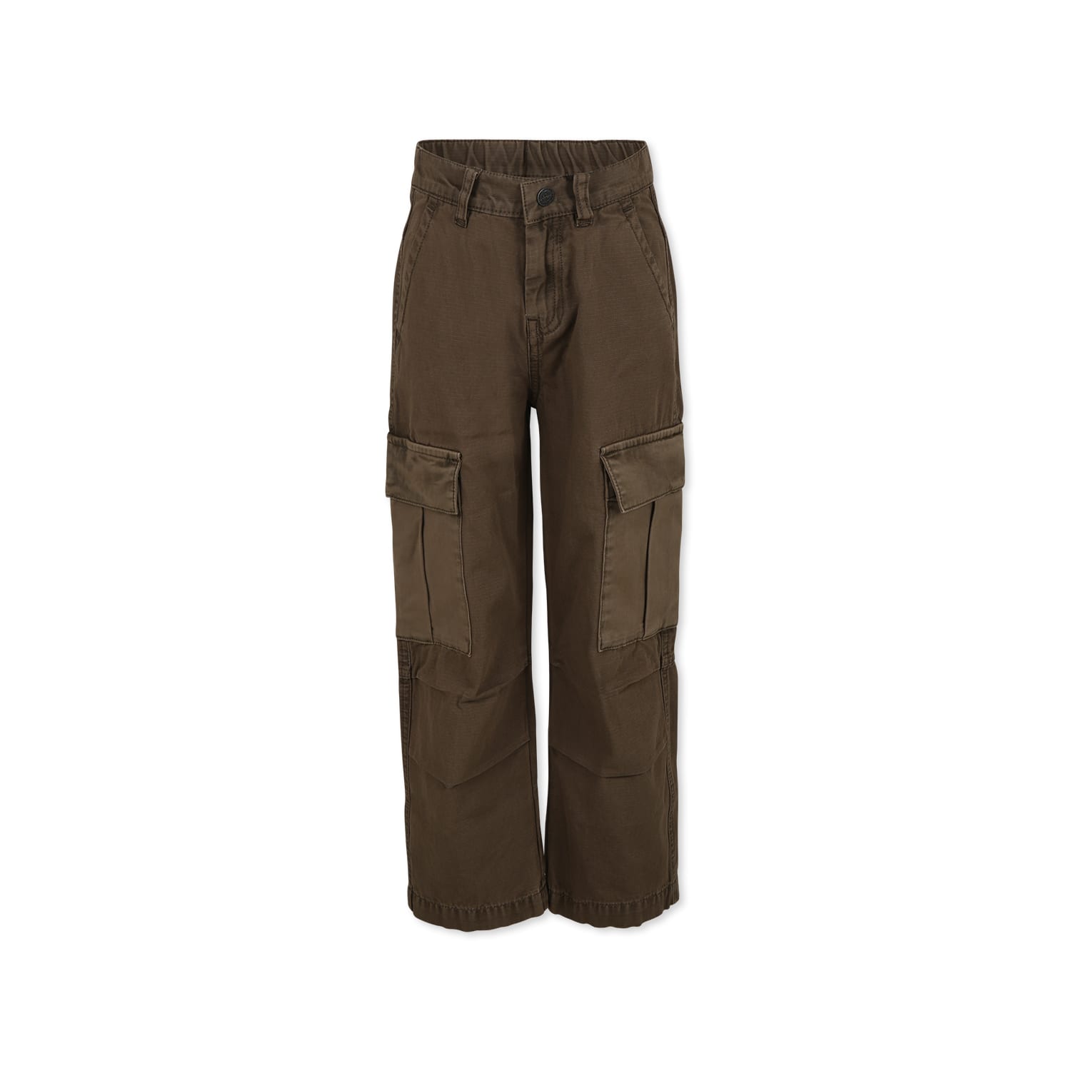 Timberland Green Trousers For Boy With Logo In Green