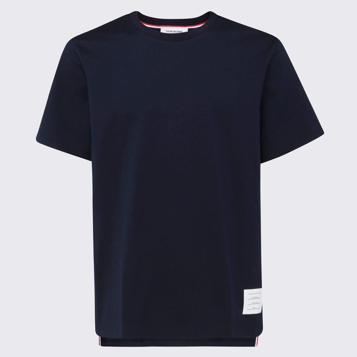 Shop Thom Browne Navy Blue Cotton T-shirt