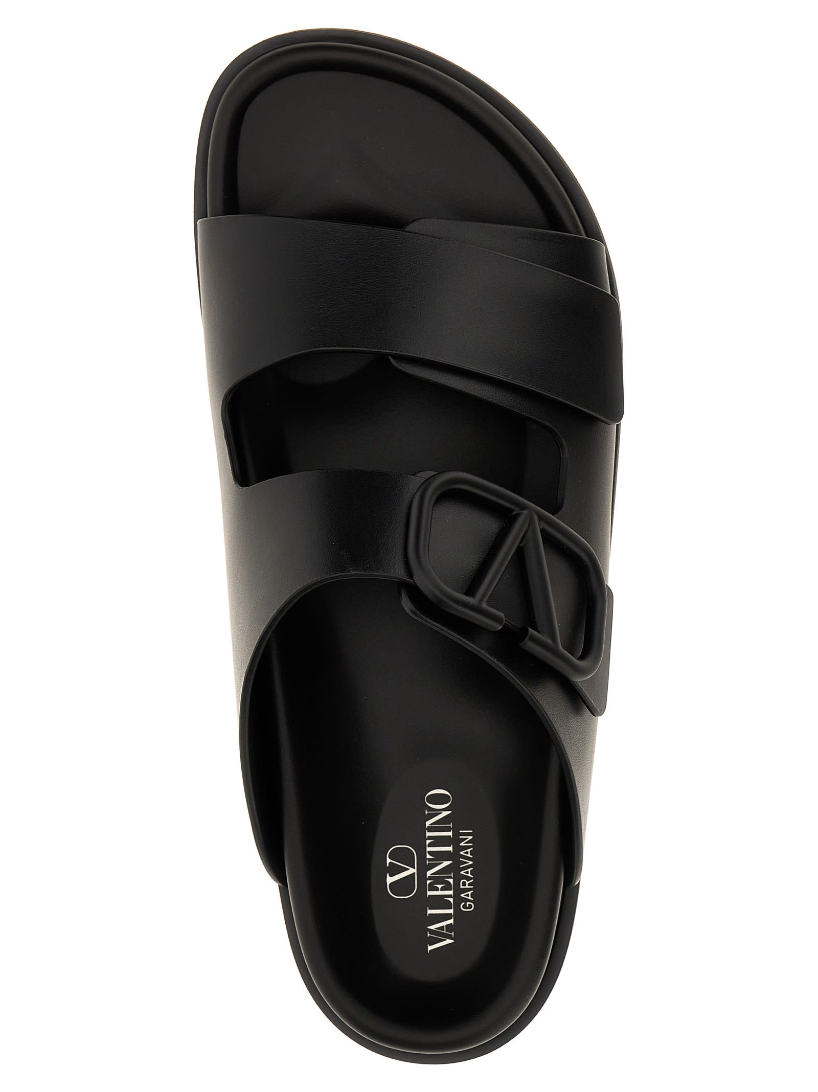 Shop Valentino Garavani Vlogo Signature Sandals In Black