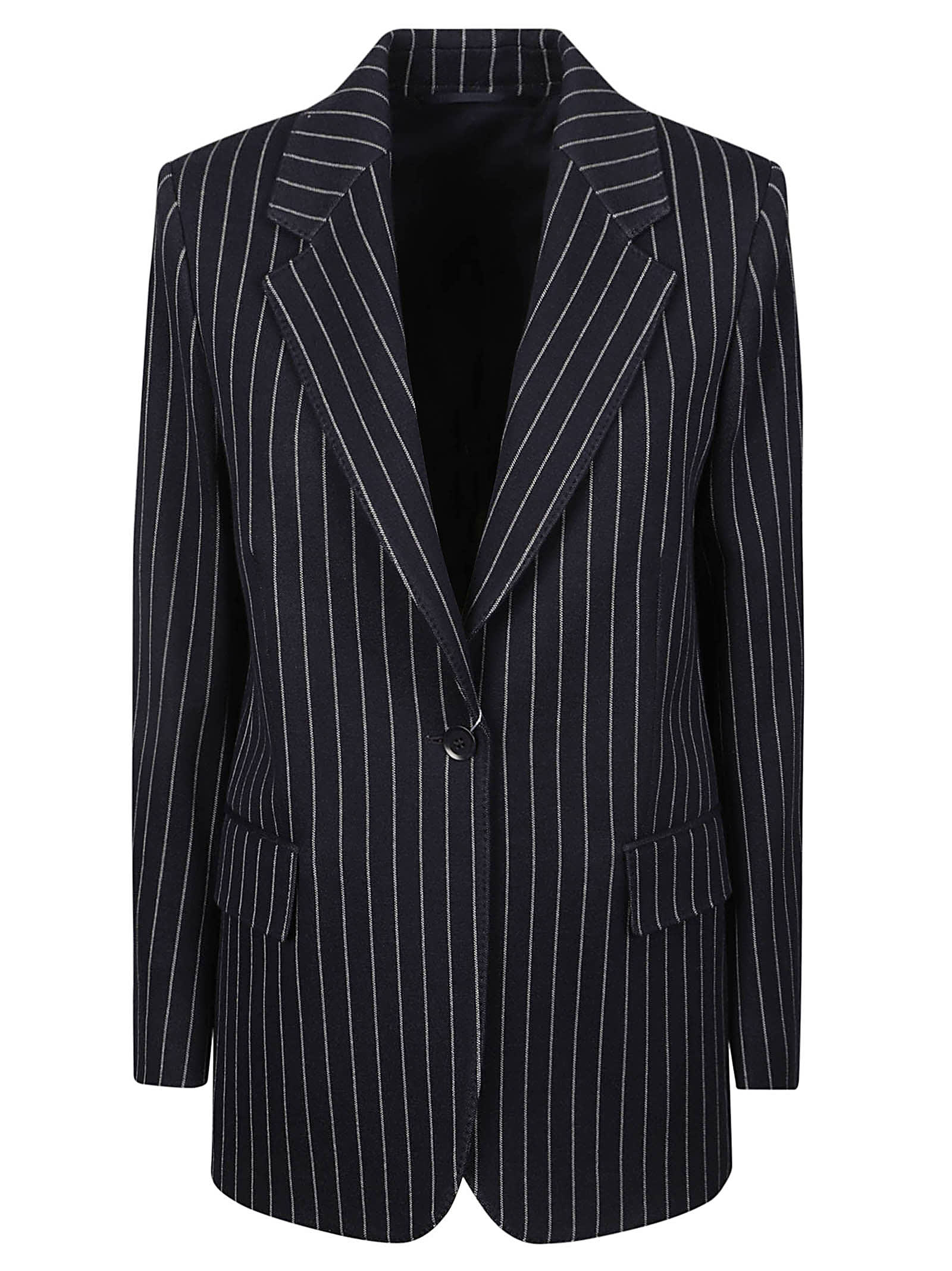 Shop Max Mara Pinstripe Blazer In Blue