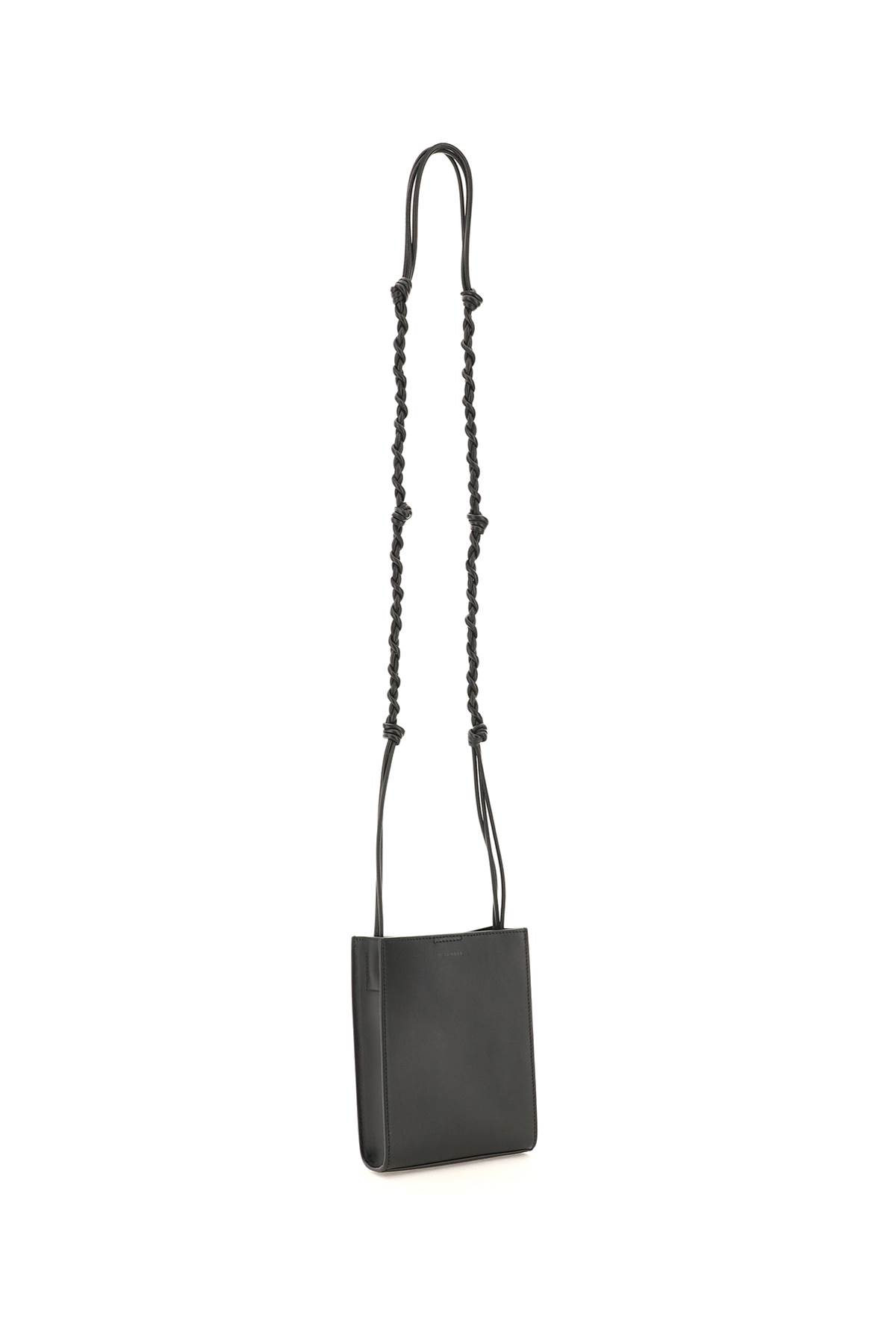 Jil Sander Tangle Crossbody Bag In Black Leather In Black
