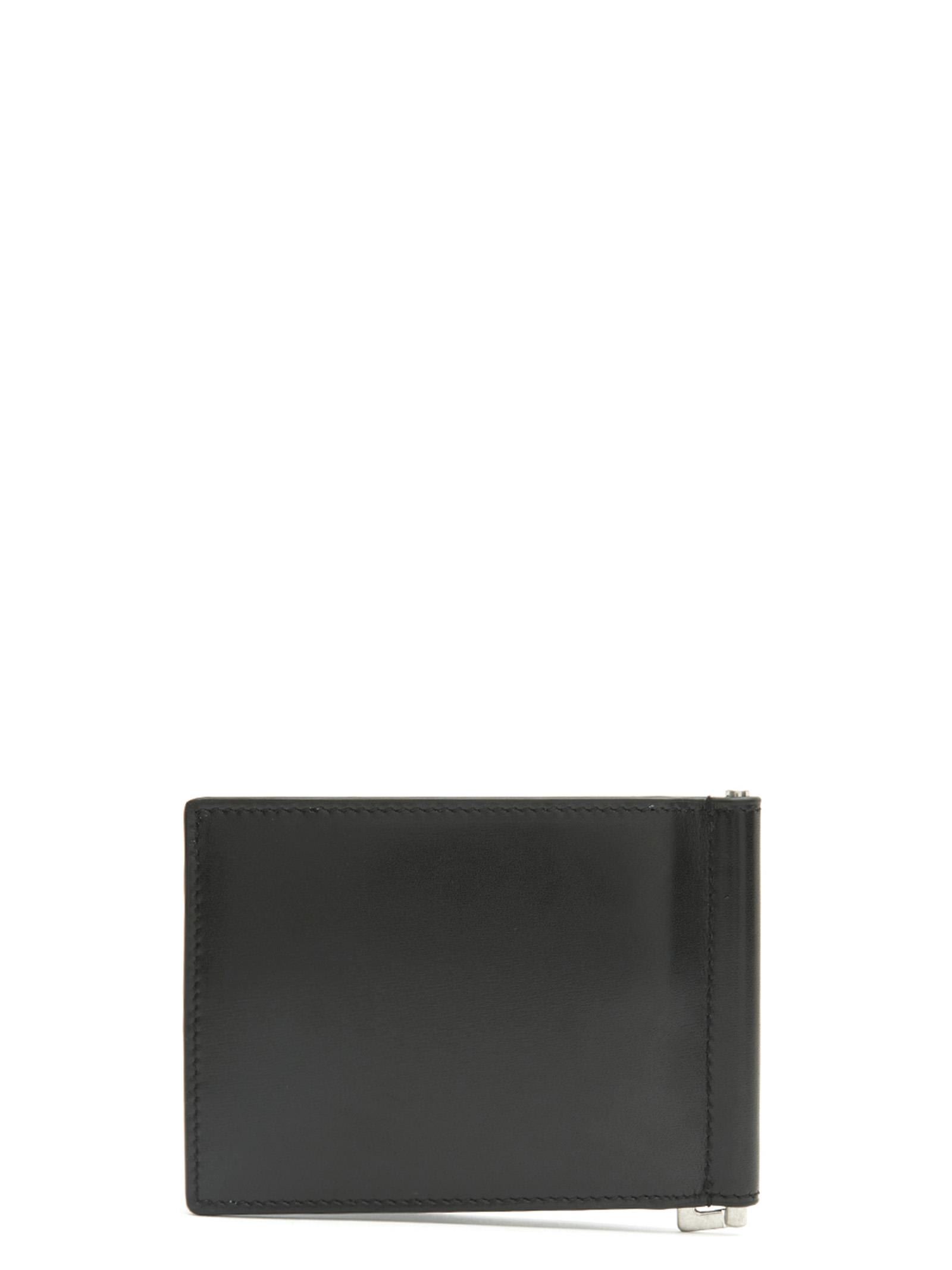 Shop Saint Laurent Monogram Wallet In Black