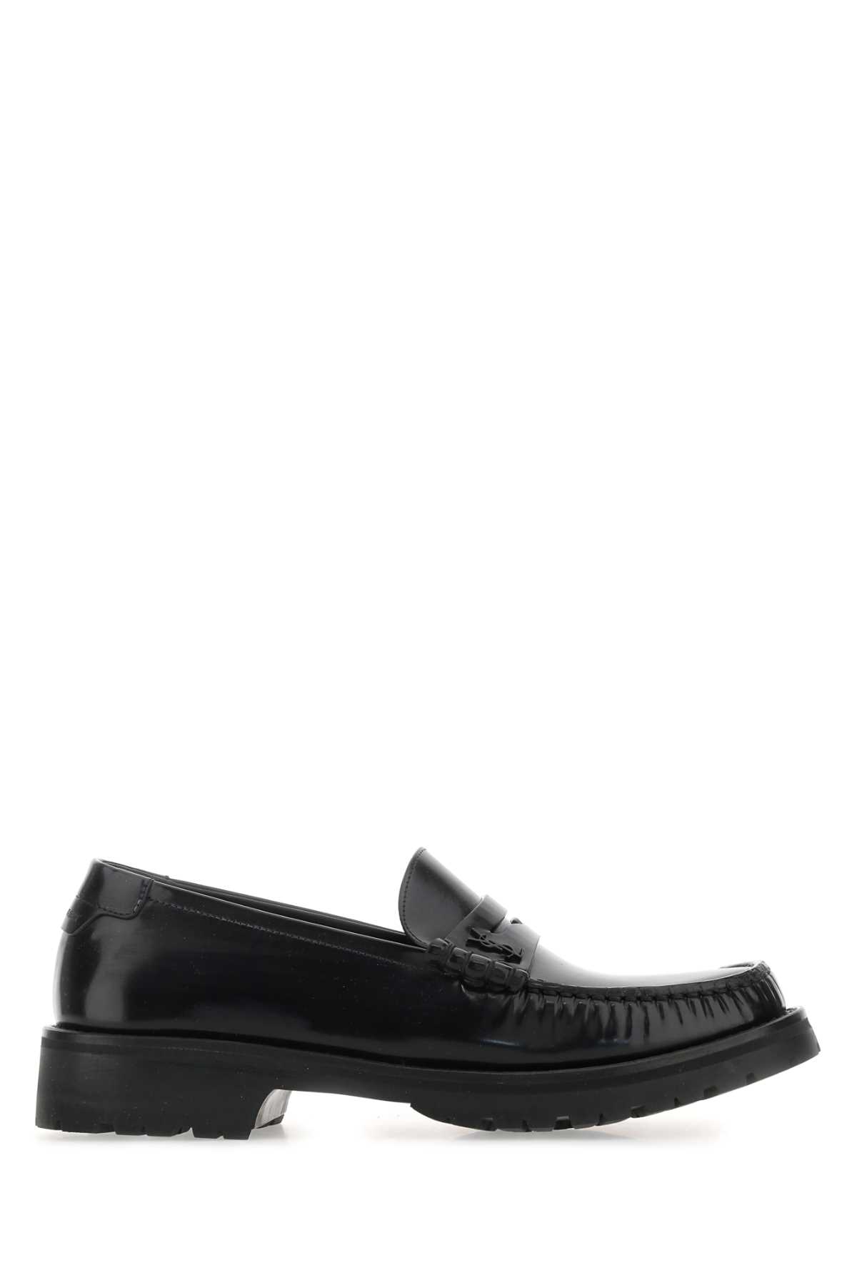 Shop Saint Laurent Black Leather Le Loafers Loafers