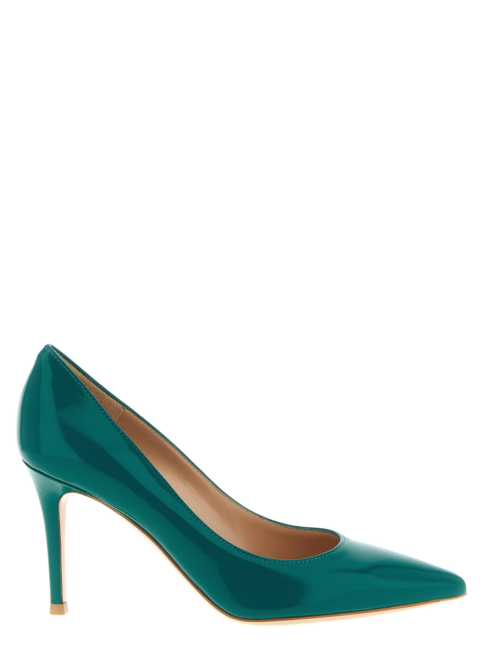Gianvito Rossi Teal Pointed Toe Heels In Green