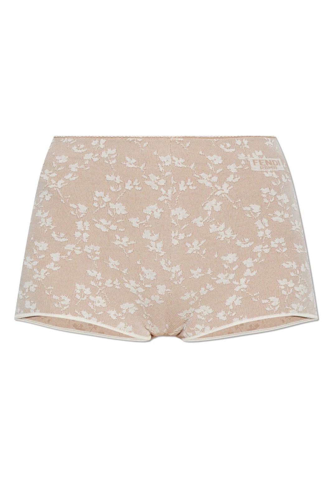 Fendi Floral Motif Lace Shorts In Multi
