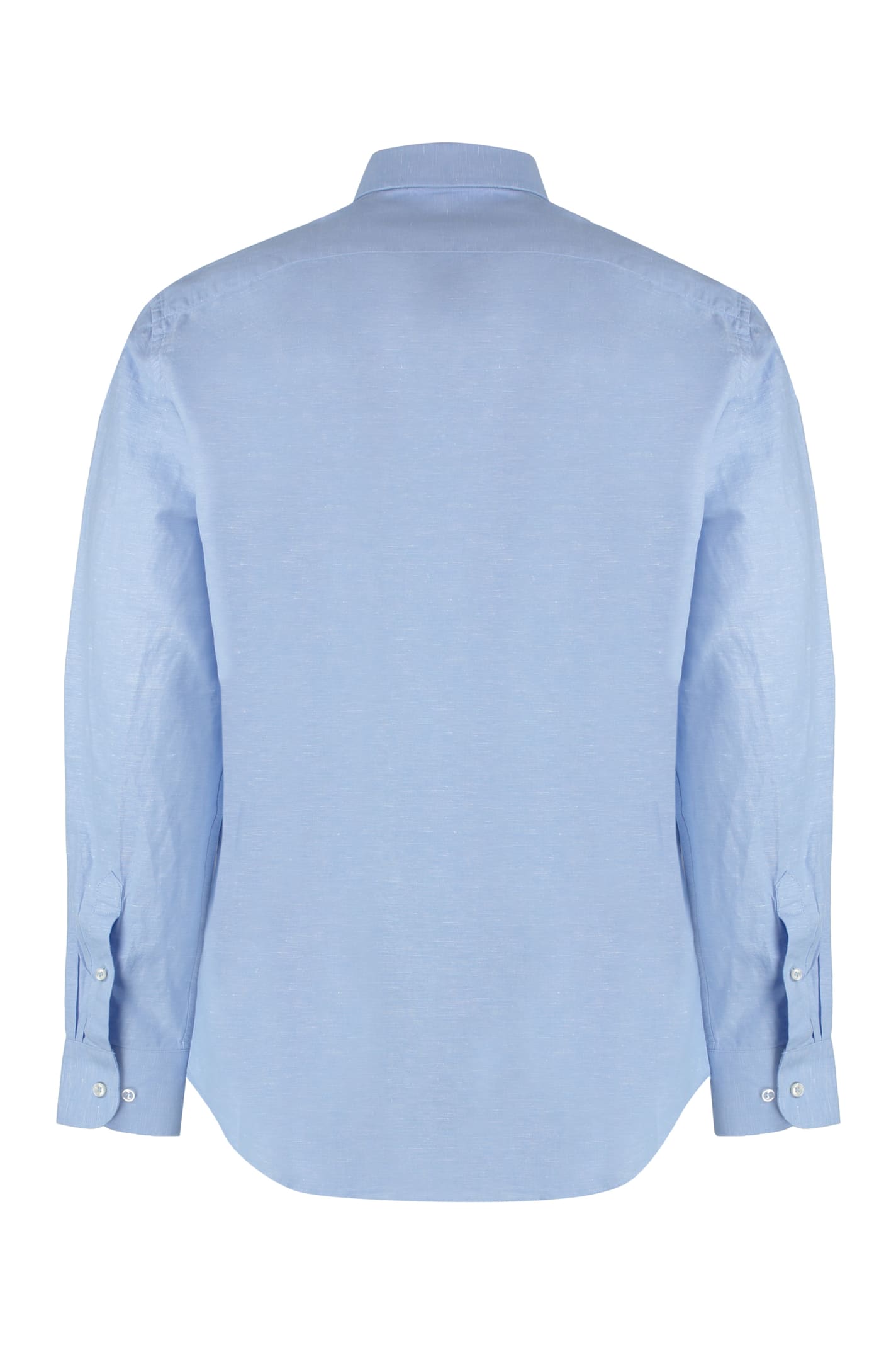 Paul & Shark Lapel Long-sleeved Shirt In Blue