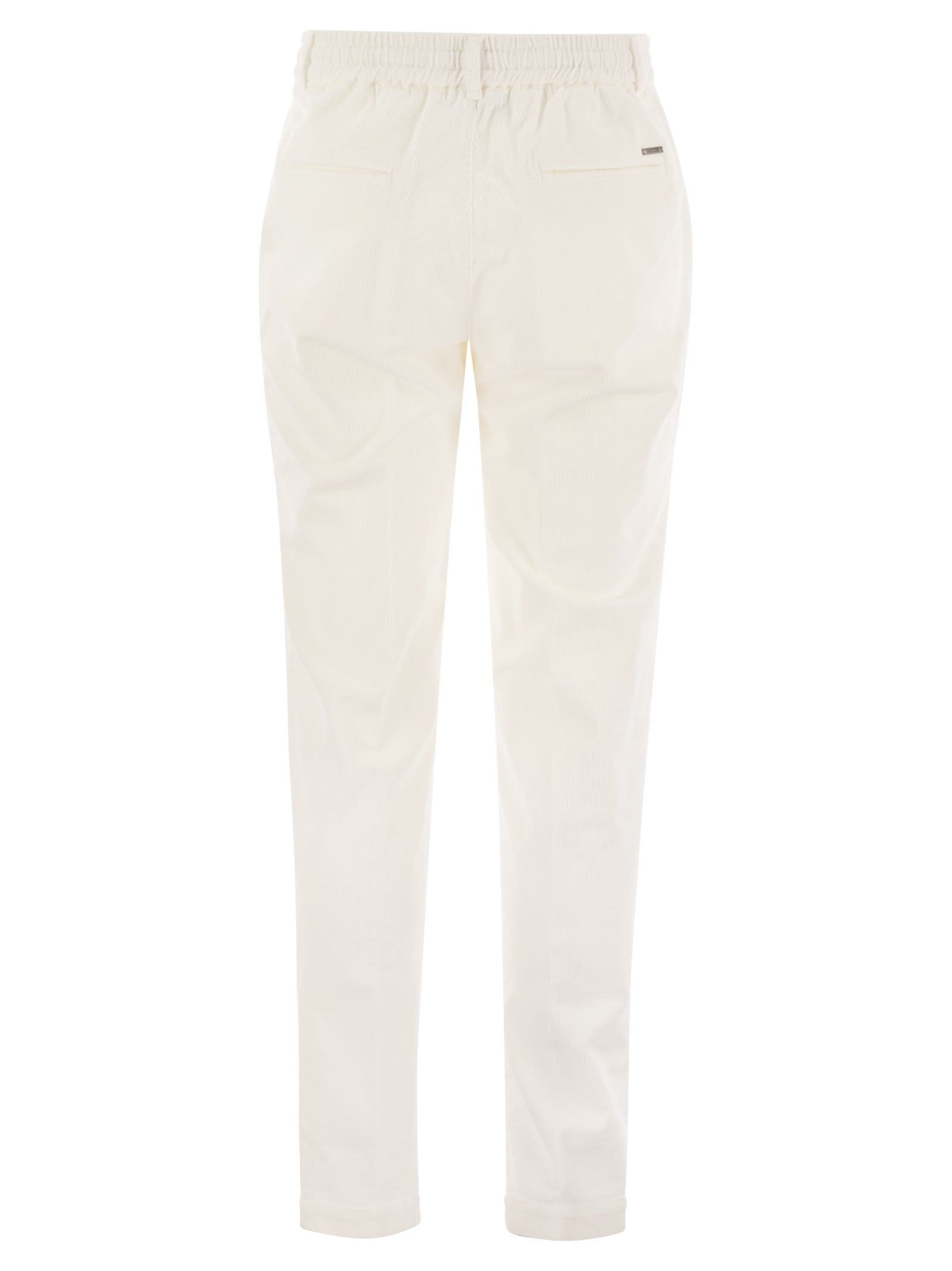 Peserico Men's Corduroy Trousers In White