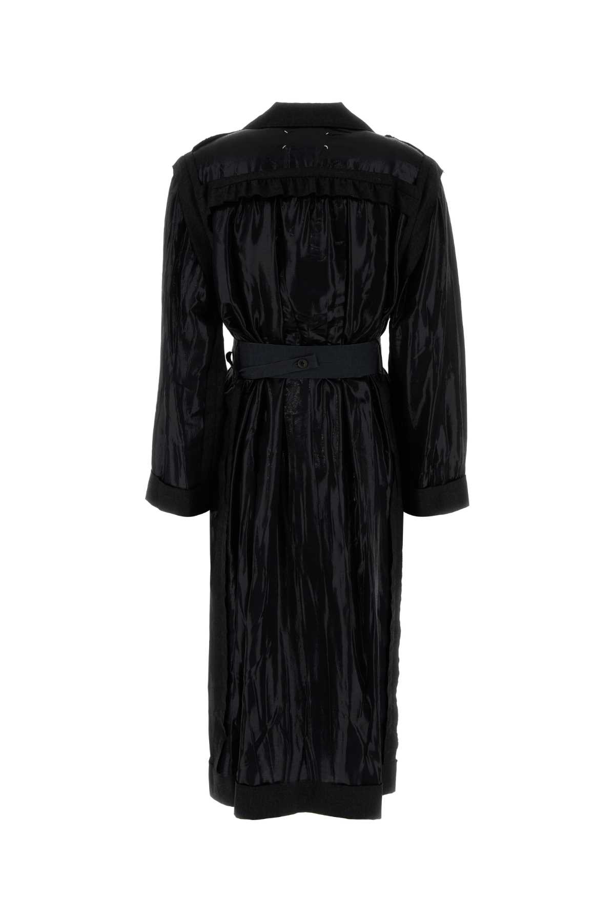 Maison Margiela Black Jersey Trench Dress In Black