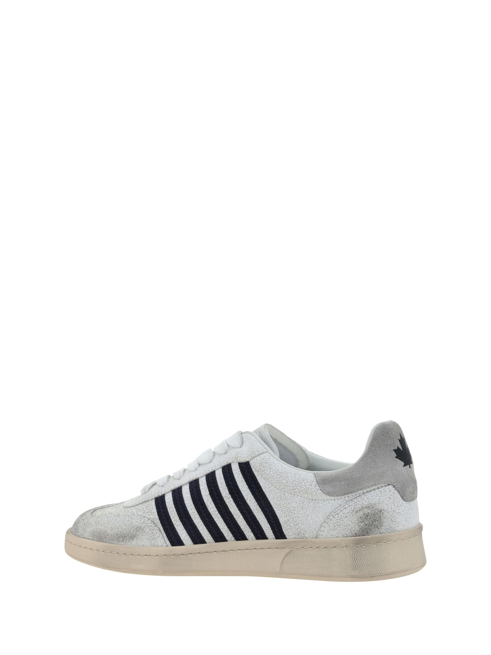 Shop Dsquared2 Boxer Sneakers In Bianco+navy+grigio